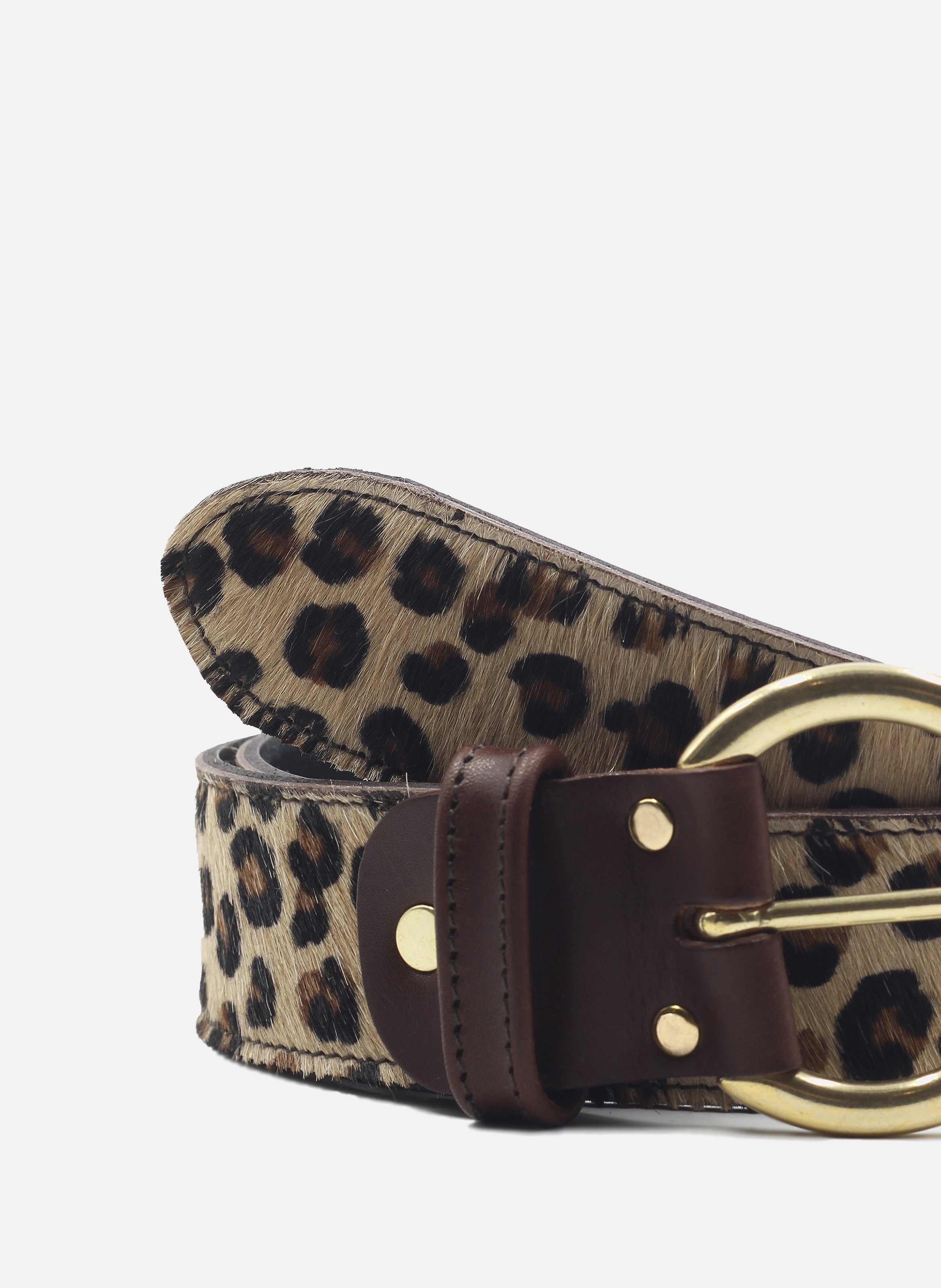 Ceinture bohème cuir pony JULES & JENN Multicolore