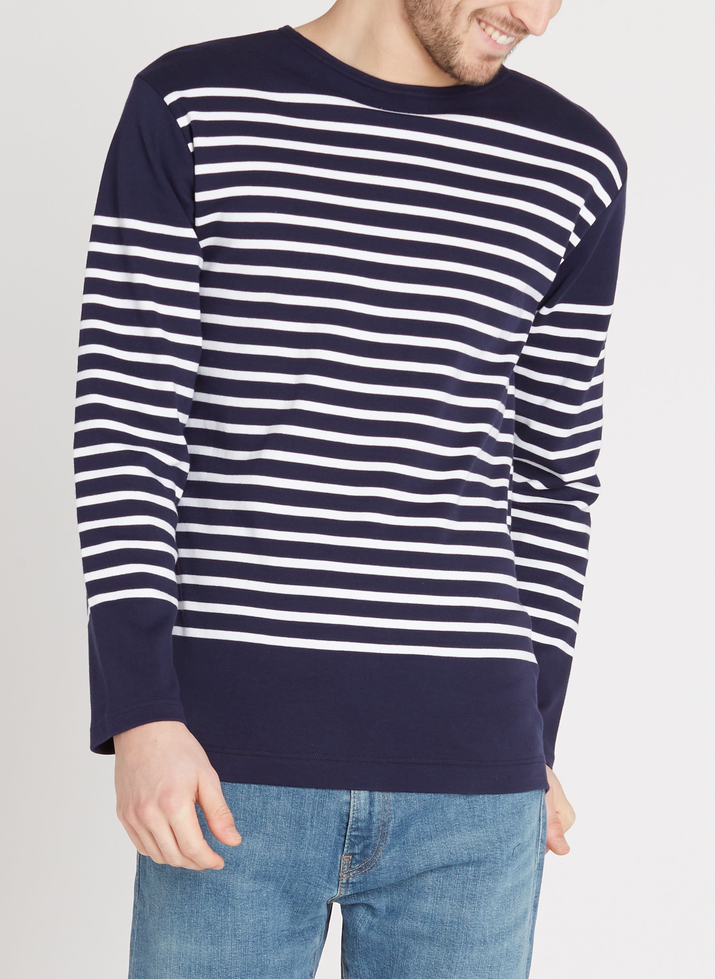 Marinière col rond en jersey de coton lourd ARMOR-LUX Bleu