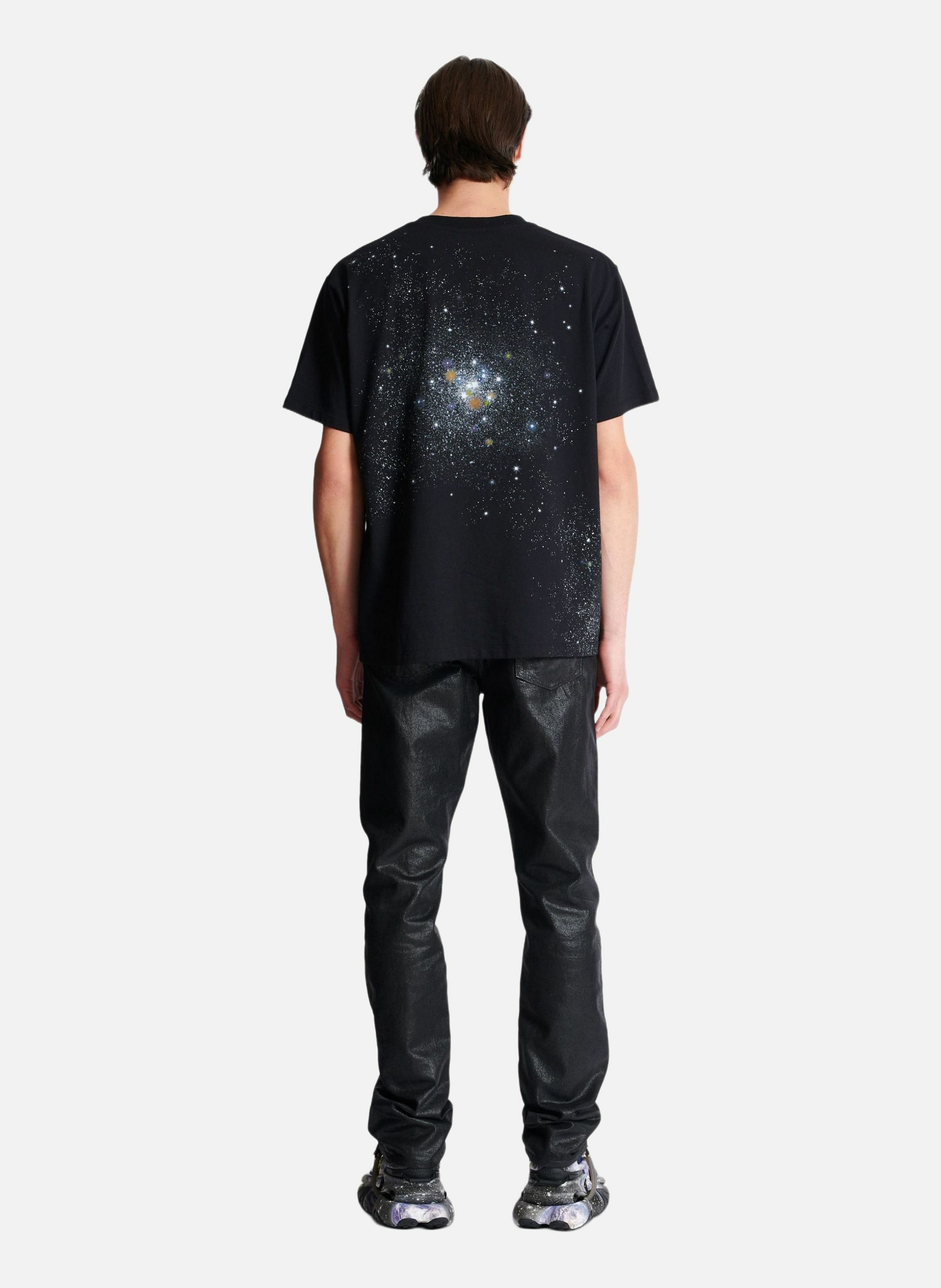 T-shirt imprimé balmain universe logo et étoiles BALMAIN Noir