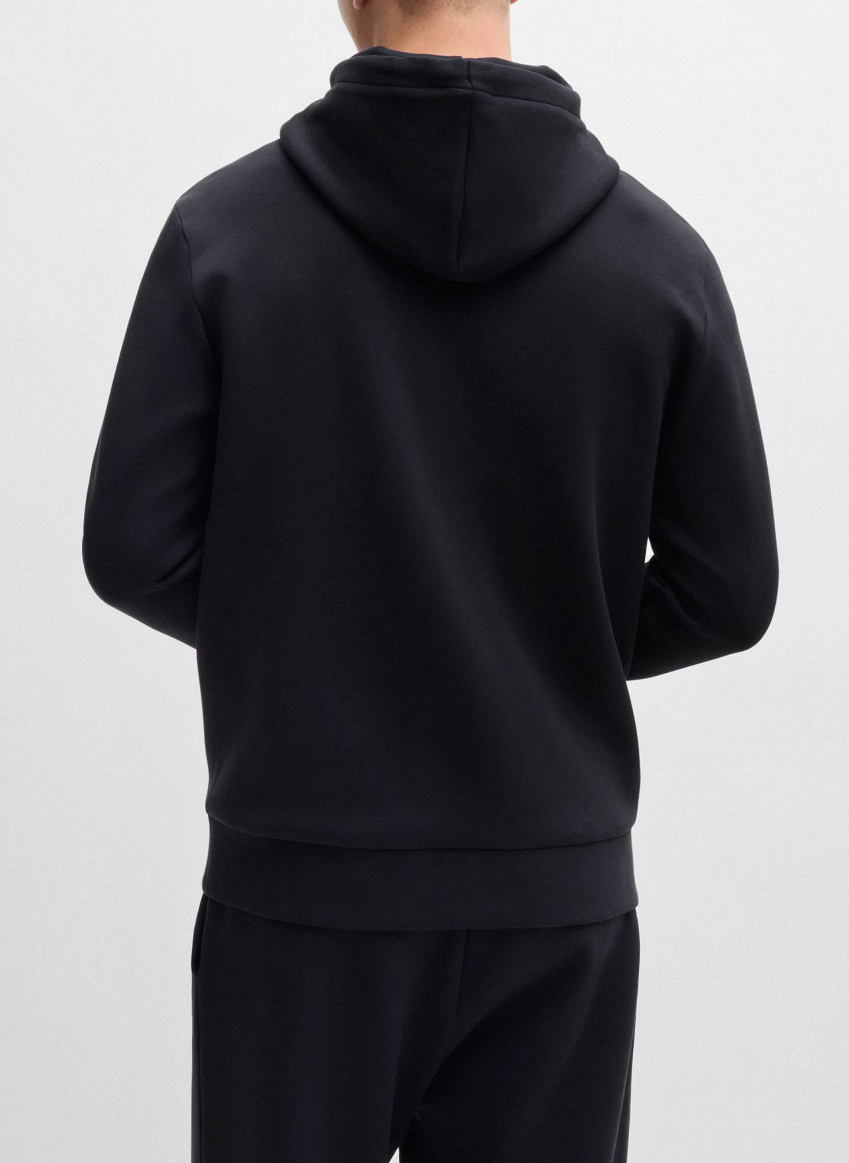 Sweat à capuche zippé en coton BOSS Bleu