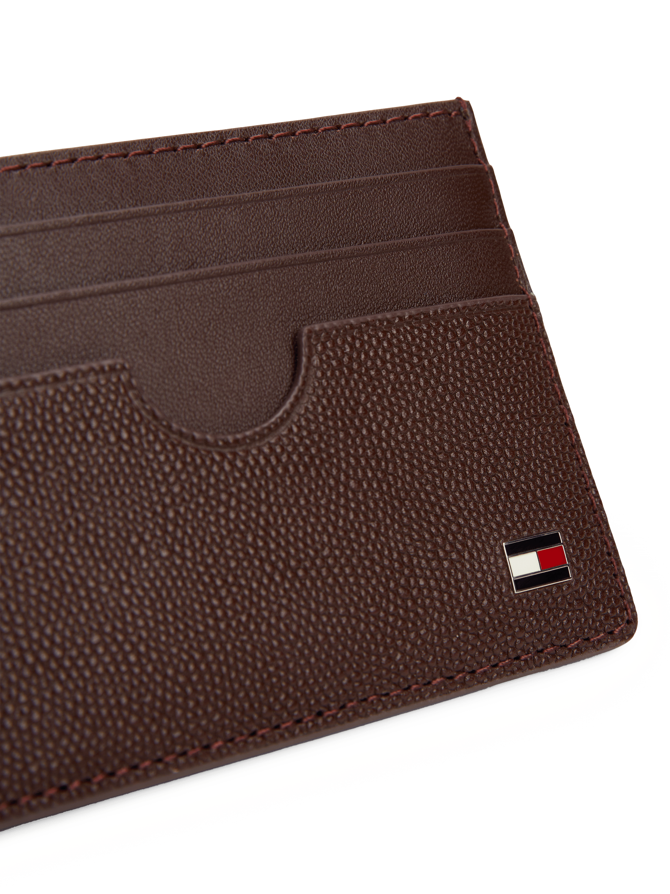 Porte-cartes en cuir TOMMY HILFIGER Marron