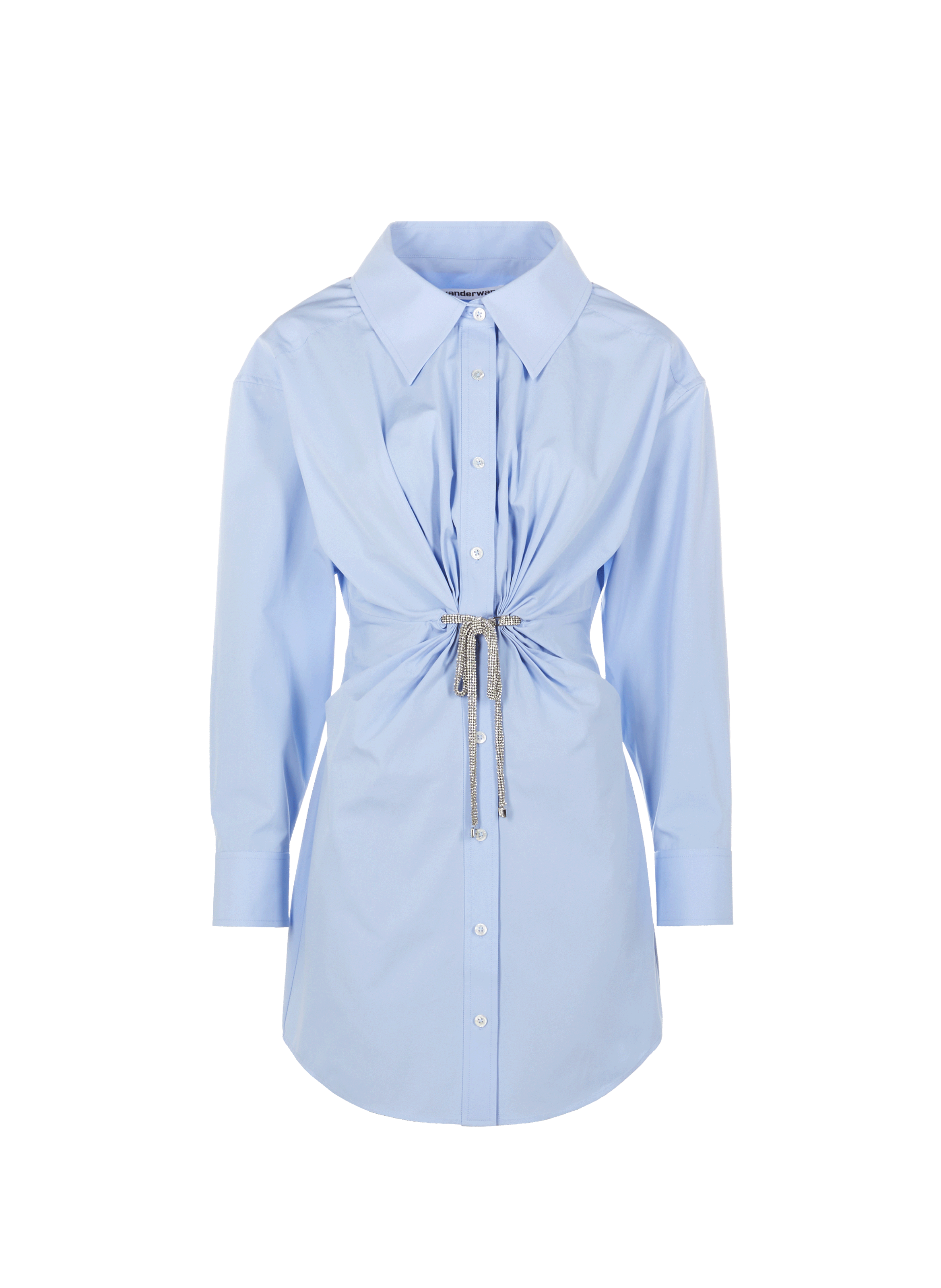 Robe courte torsadée en coton ALEXANDER WANG Bleu