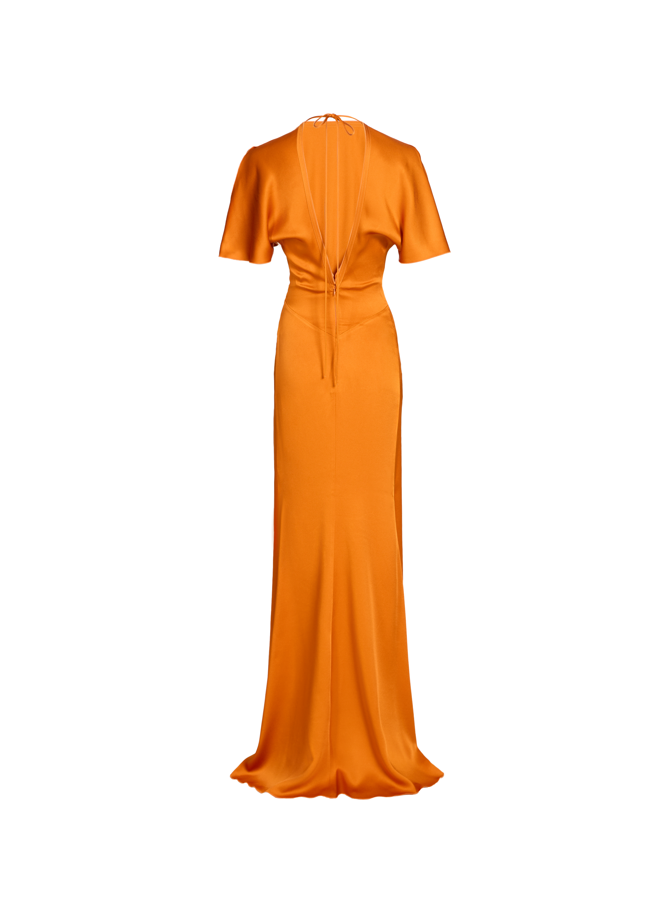 Long crepe dress VICTORIA BECKHAM Orange
