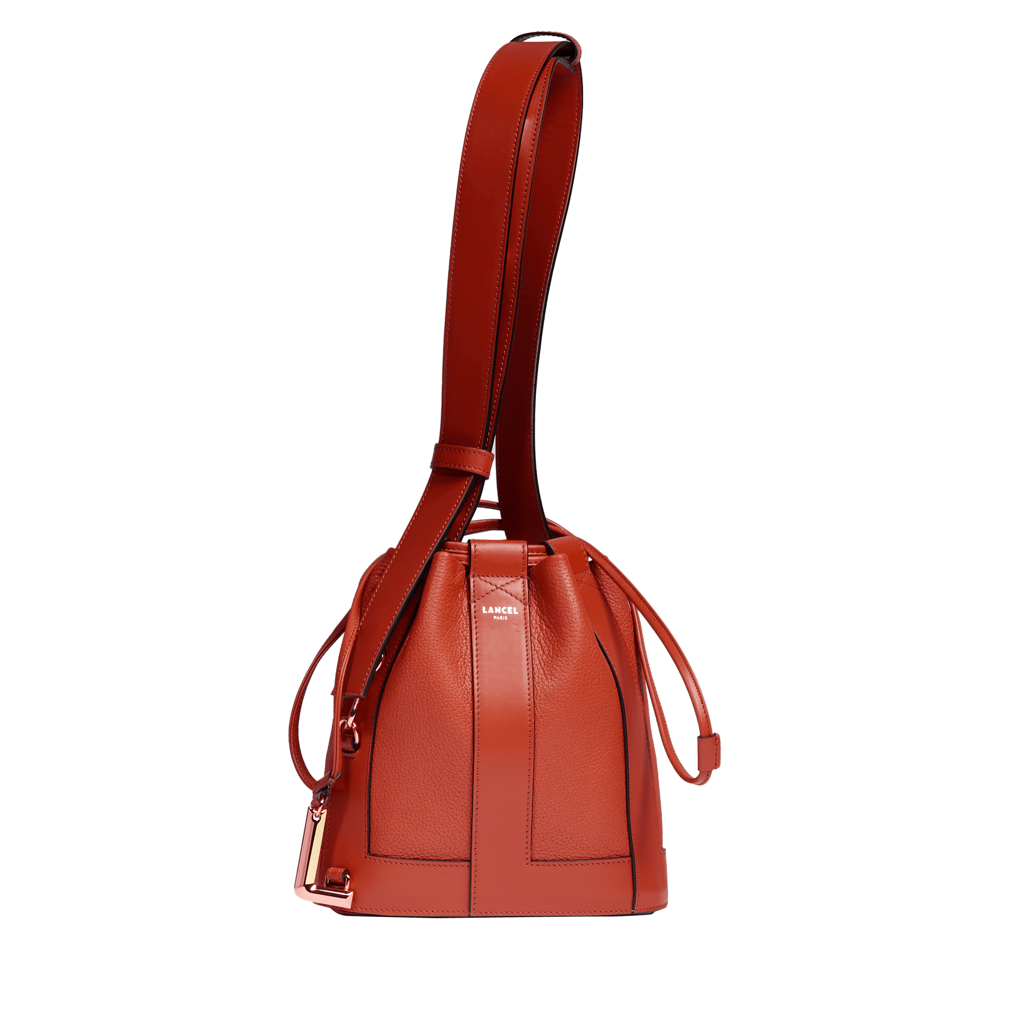 Sac seau s elles de lancel en cuir LANCEL Rouge