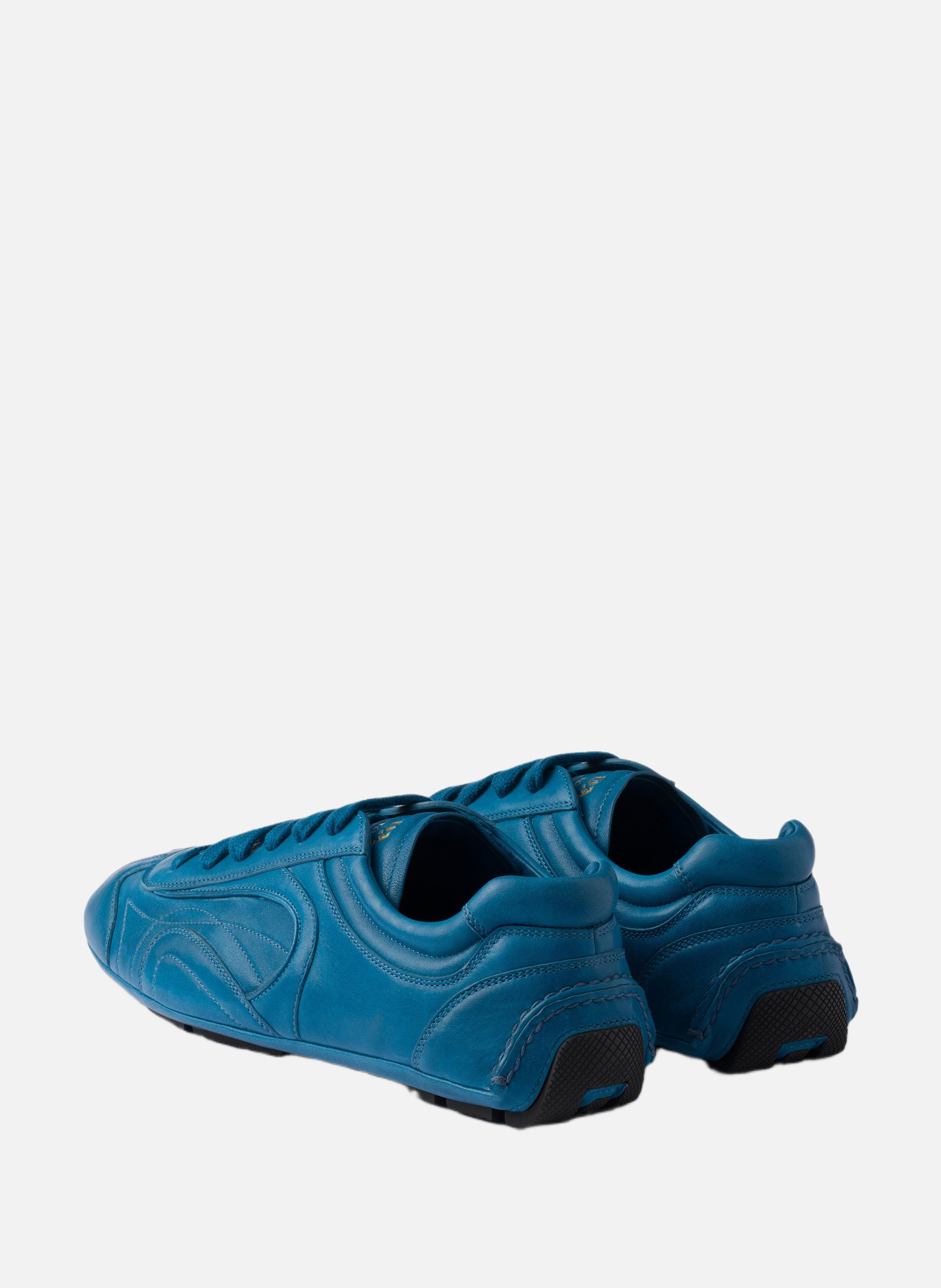 Baskets montecarlo re-edition 2005 en cuir nappa v PRADA Bleu