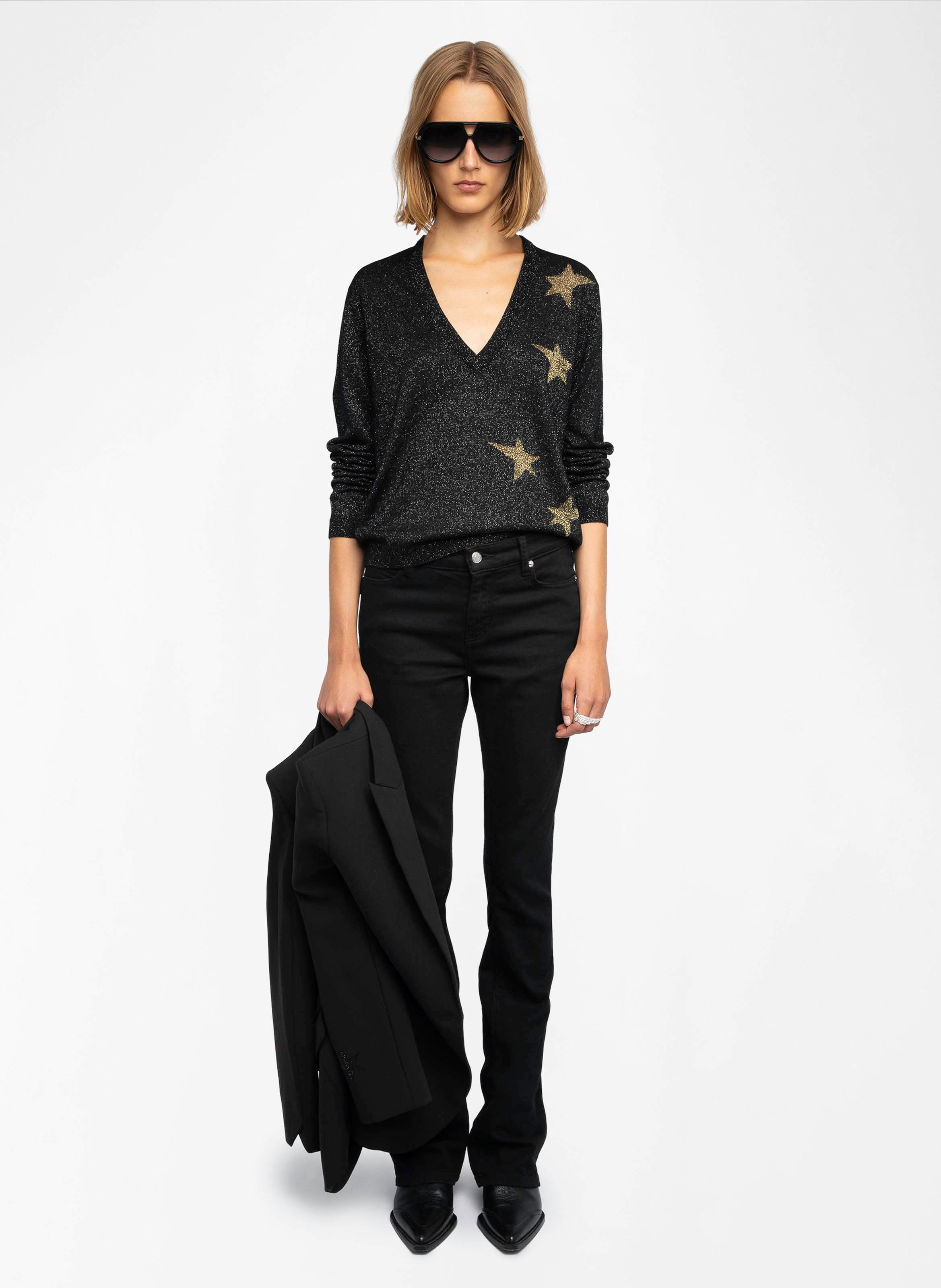 Pull col v en laine mélangée rivyl ZADIG&VOLTAIRE Noir