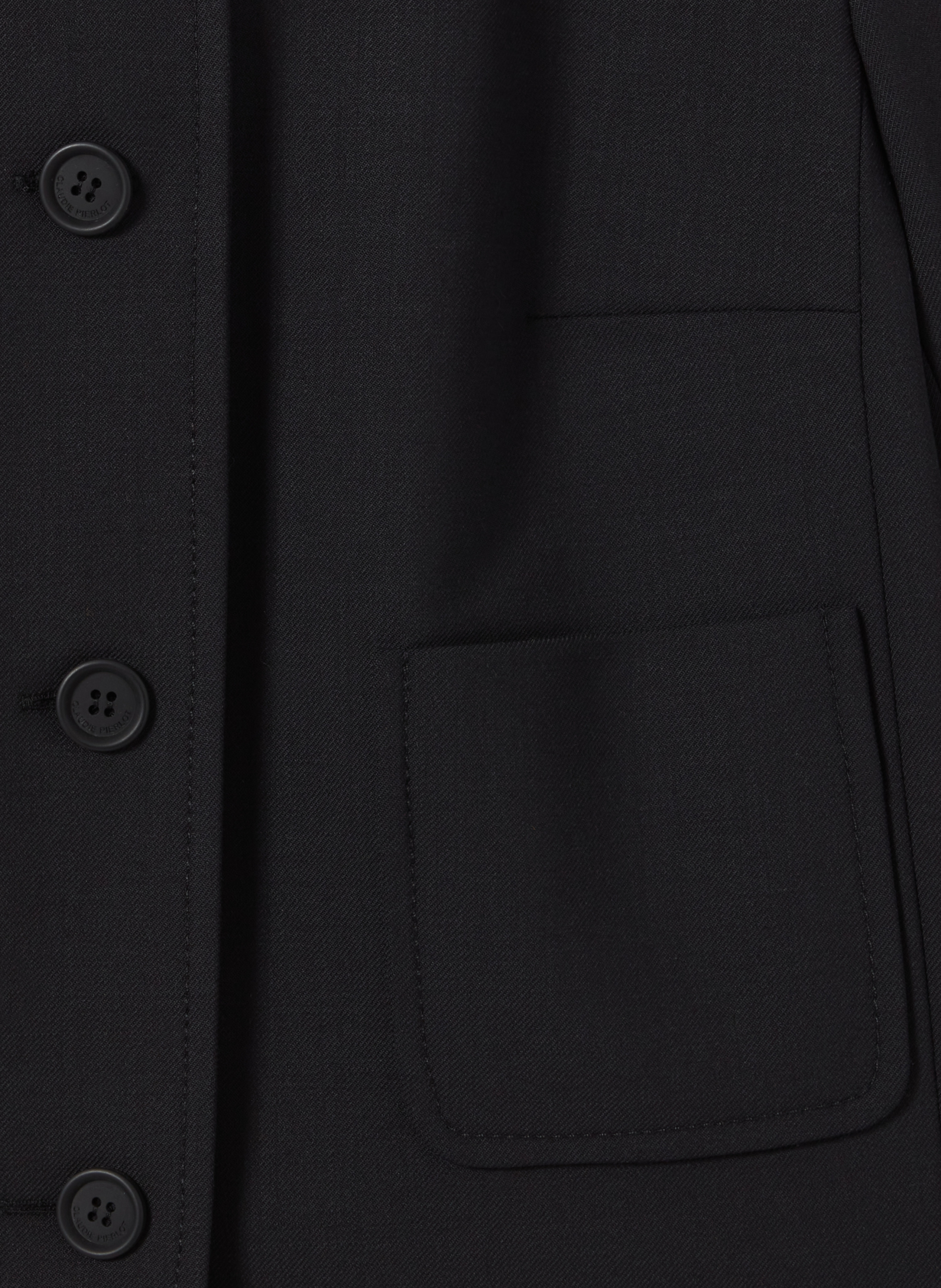 Veste col classique en laine mélangée CLAUDIE PIERLOT Noir