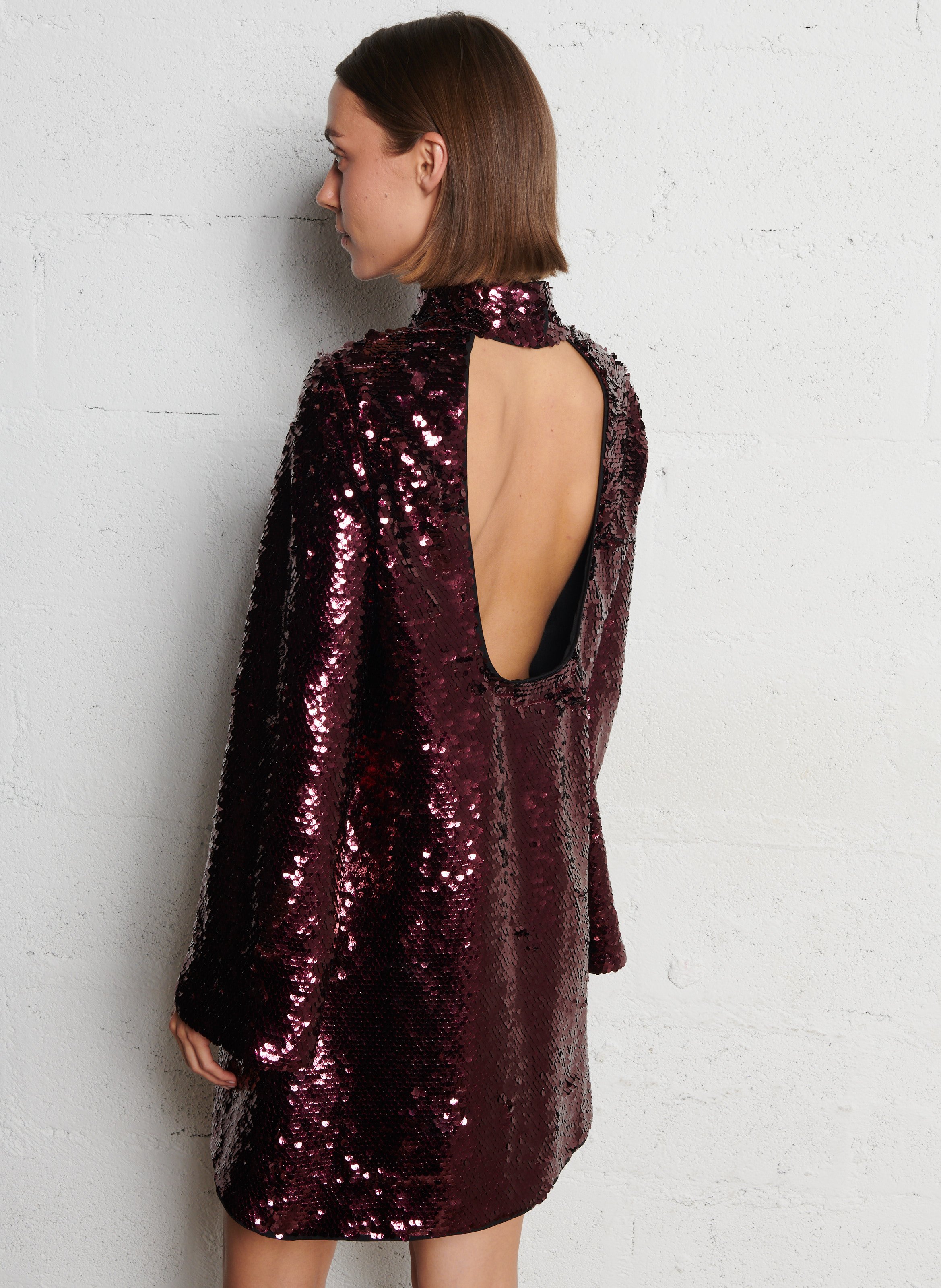Robe courte à sequins IKKS Violet