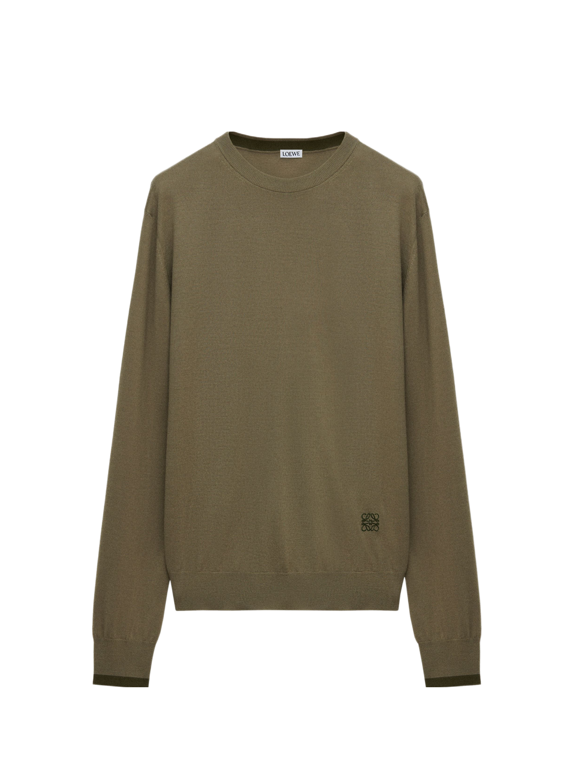 Straight wool sweater with delicate embroidery LOEWE Green