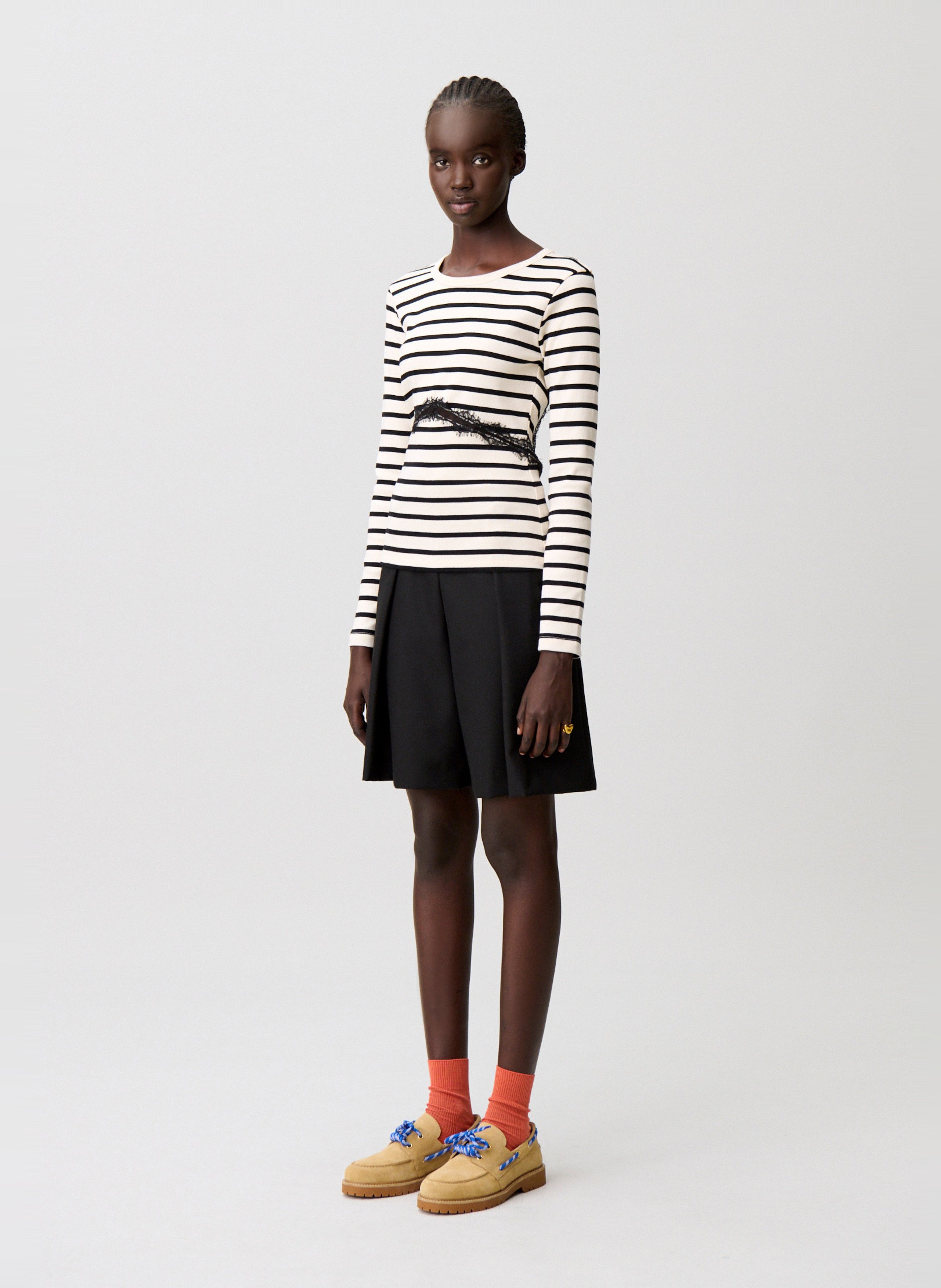 Tee-shirt col rond en coton CLAUDIE PIERLOT Multicolore