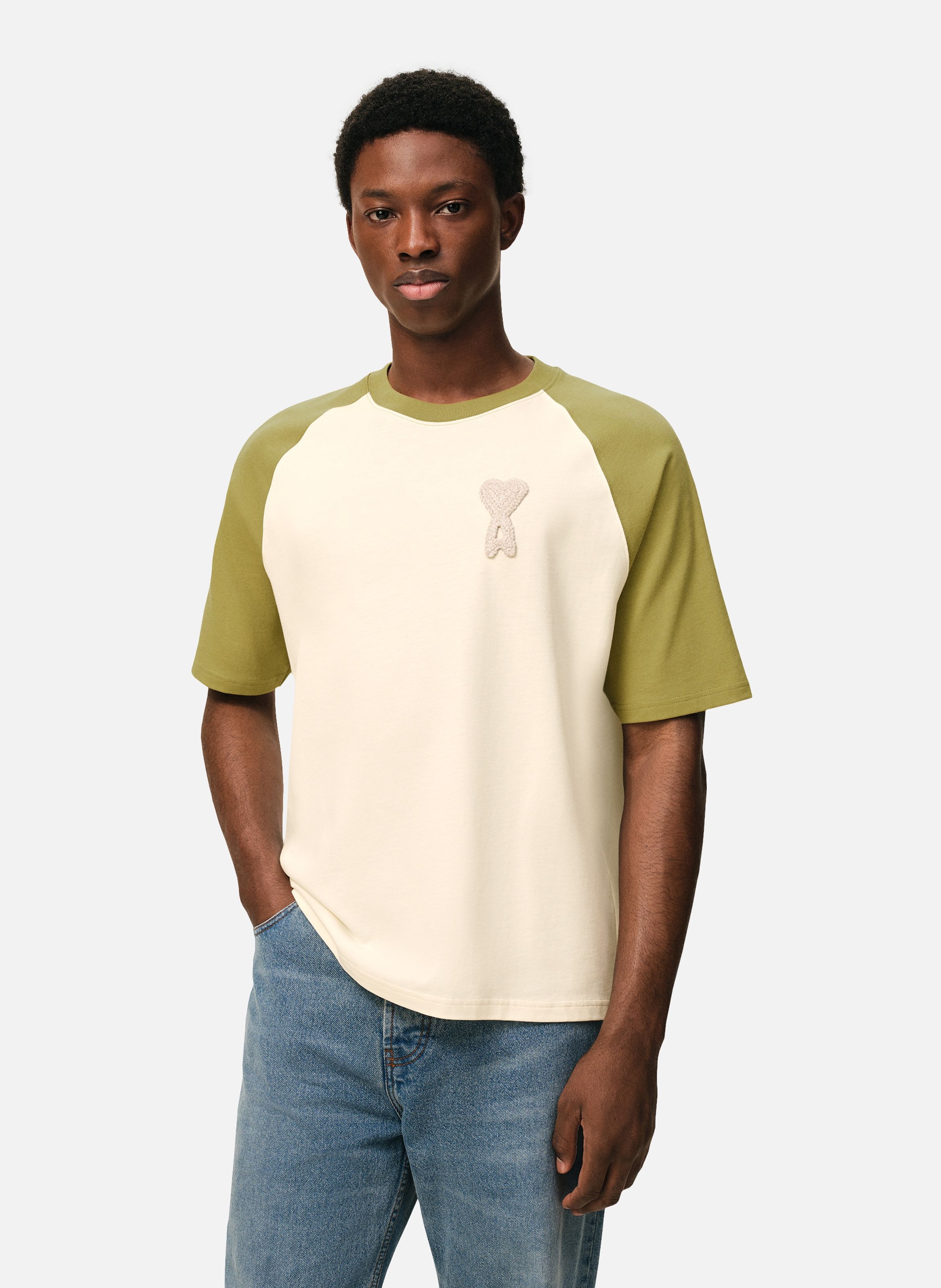 T-shirt ami de coeur en crochet unisexe en coton AMI PARIS Blanc