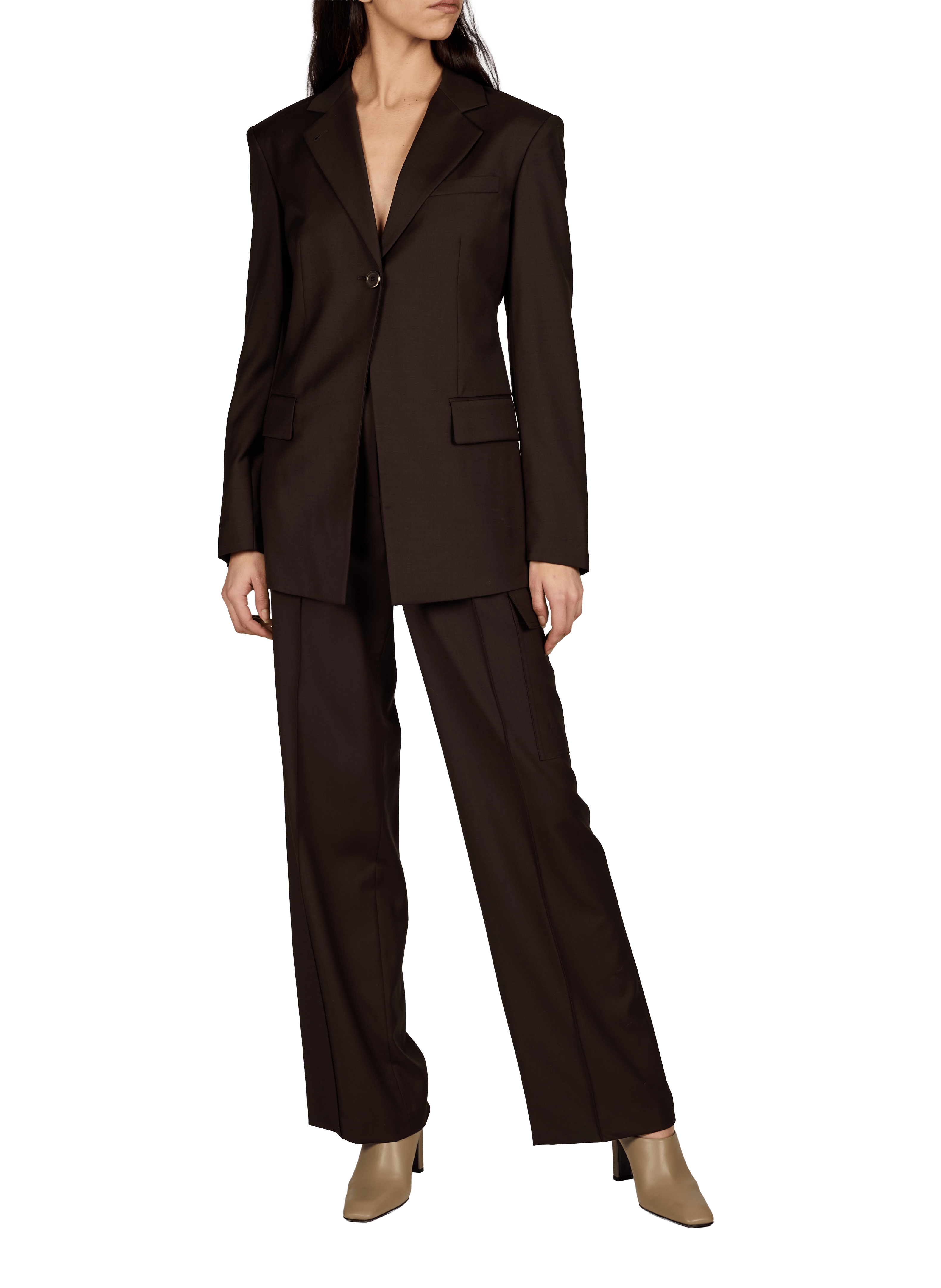 Casual wool cargo pants HELMUT LANG Brown