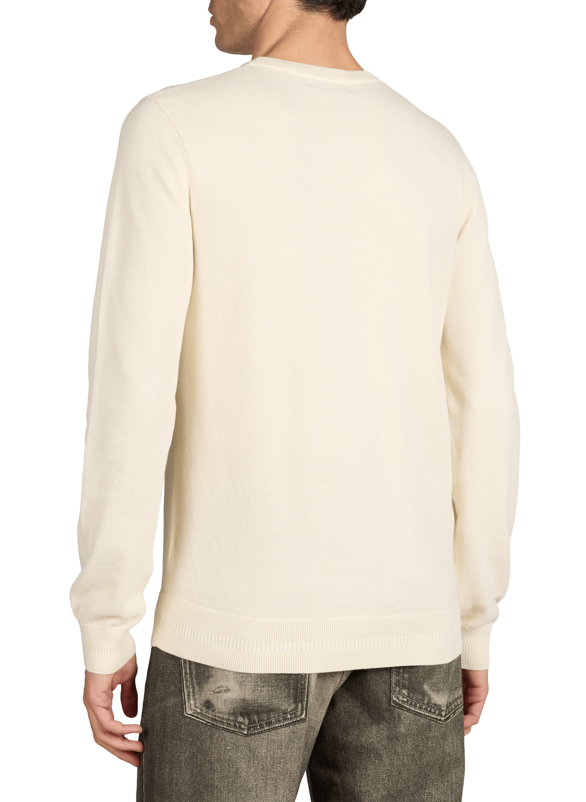 Round neck cotton sweater FRED PERRY Beige
