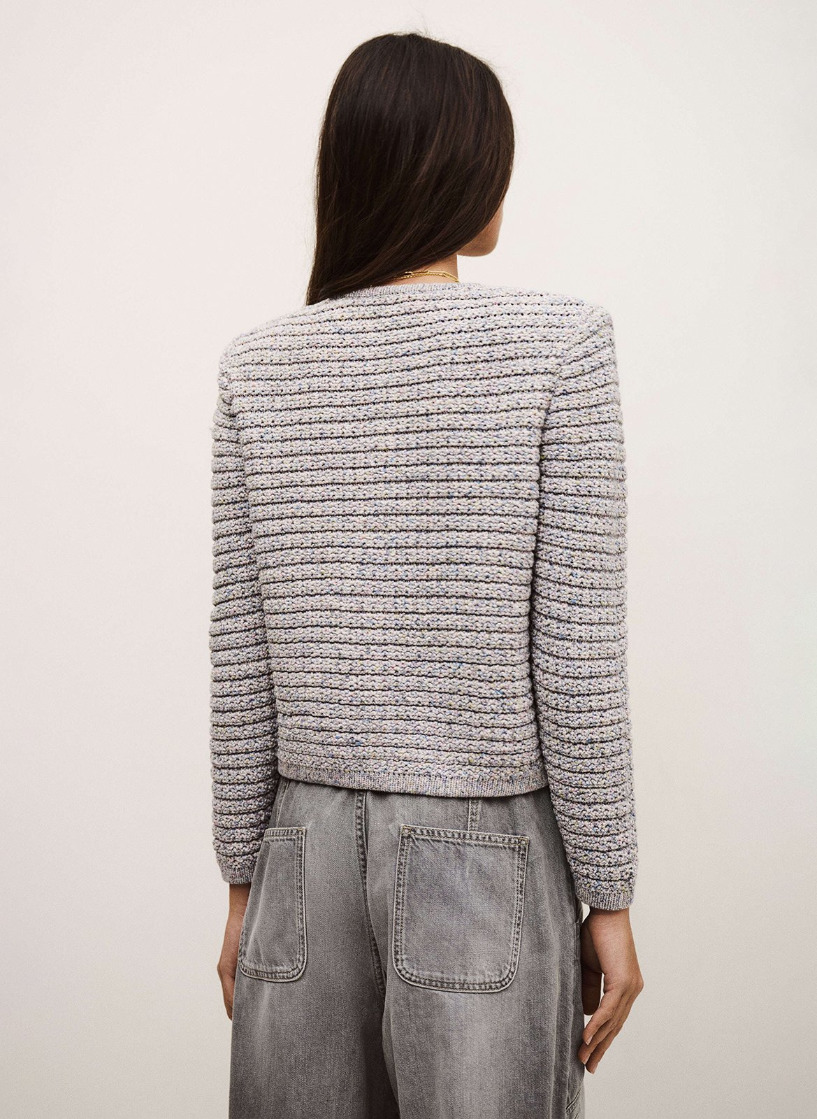 Cardigan col rond en coton mélangé guspa BA&SH Multicolore