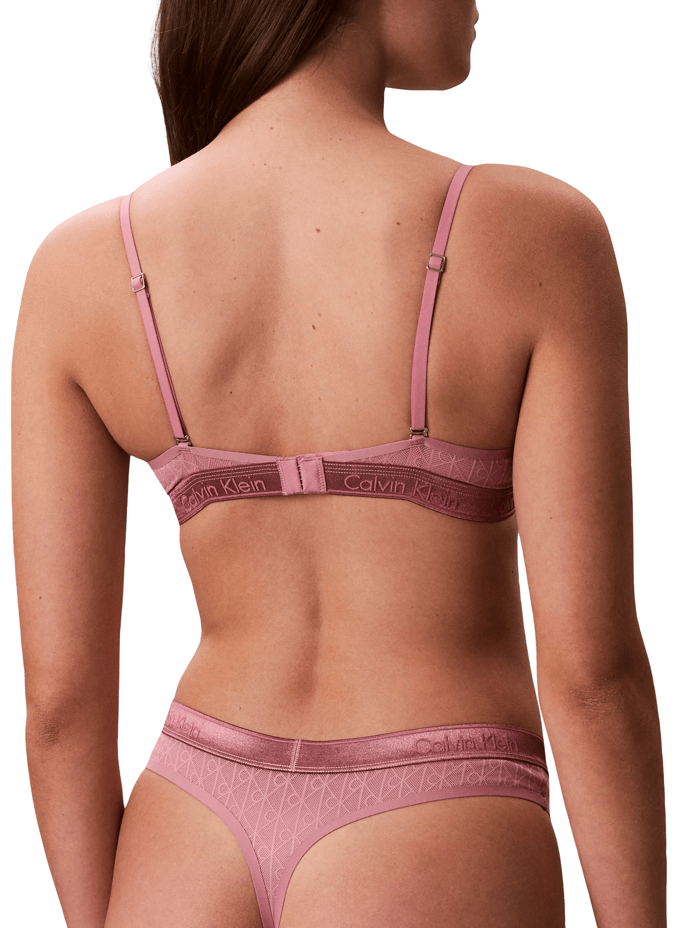 Soutien-gorge balconnet monogramme CALVIN KLEIN Rose