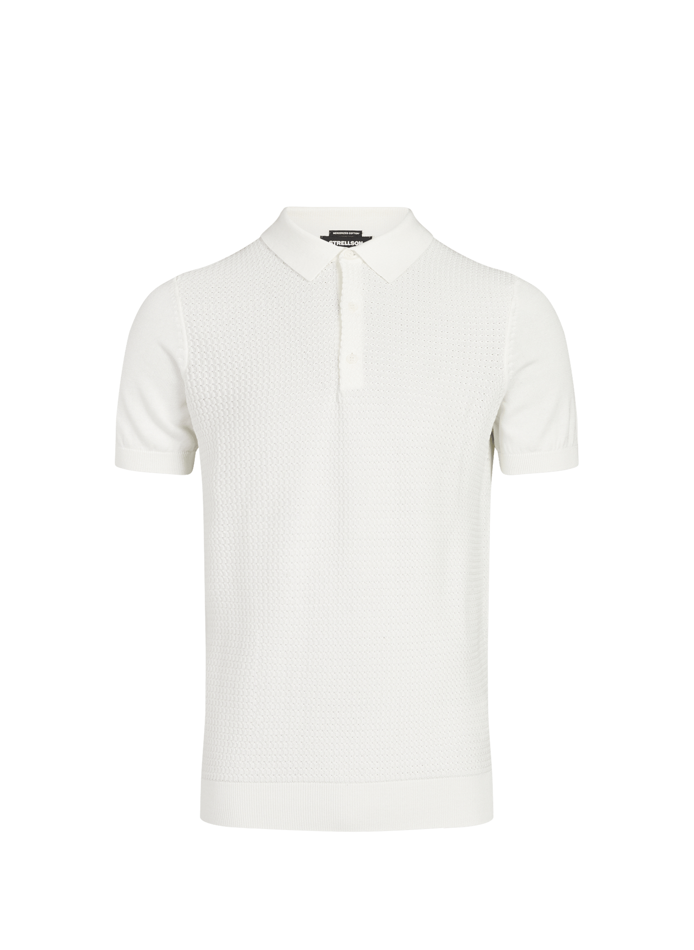Short-sleeved ribbed cotton polo STRELLSON Beige