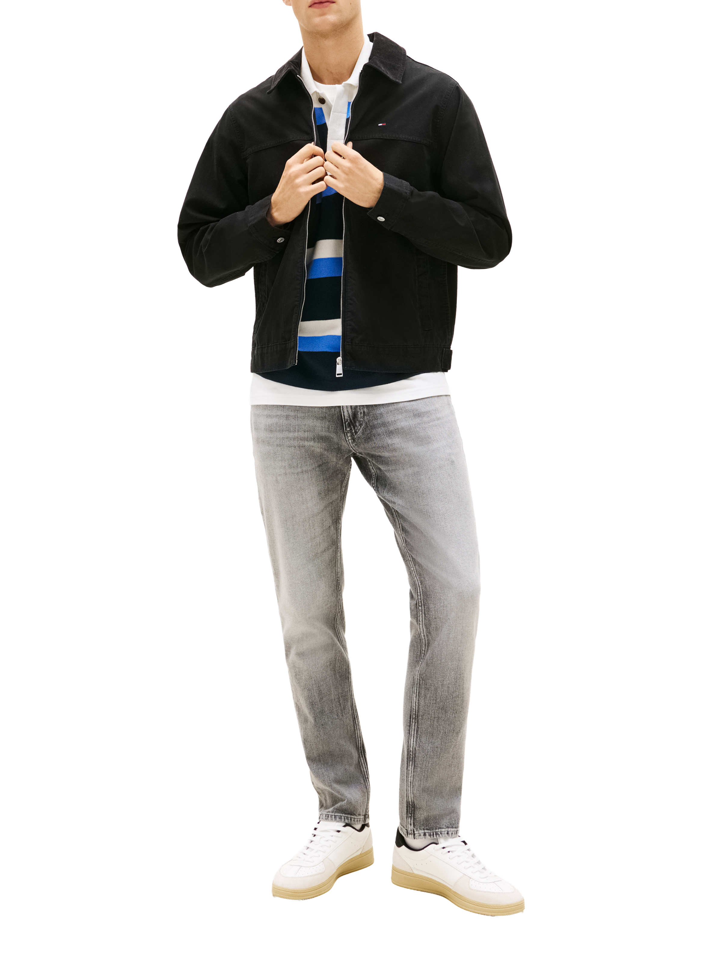 Straight-cut cotton-blend jeans TOMMY HILFIGER Grey