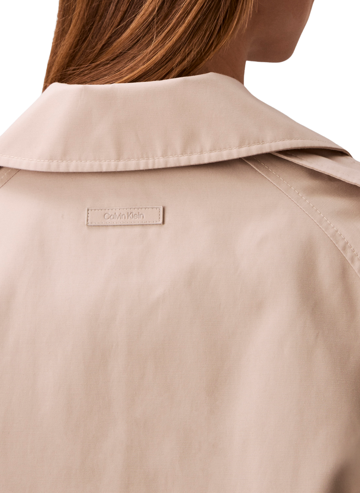 Halflange trenchcoat van katoenmix CALVIN KLEIN Beige