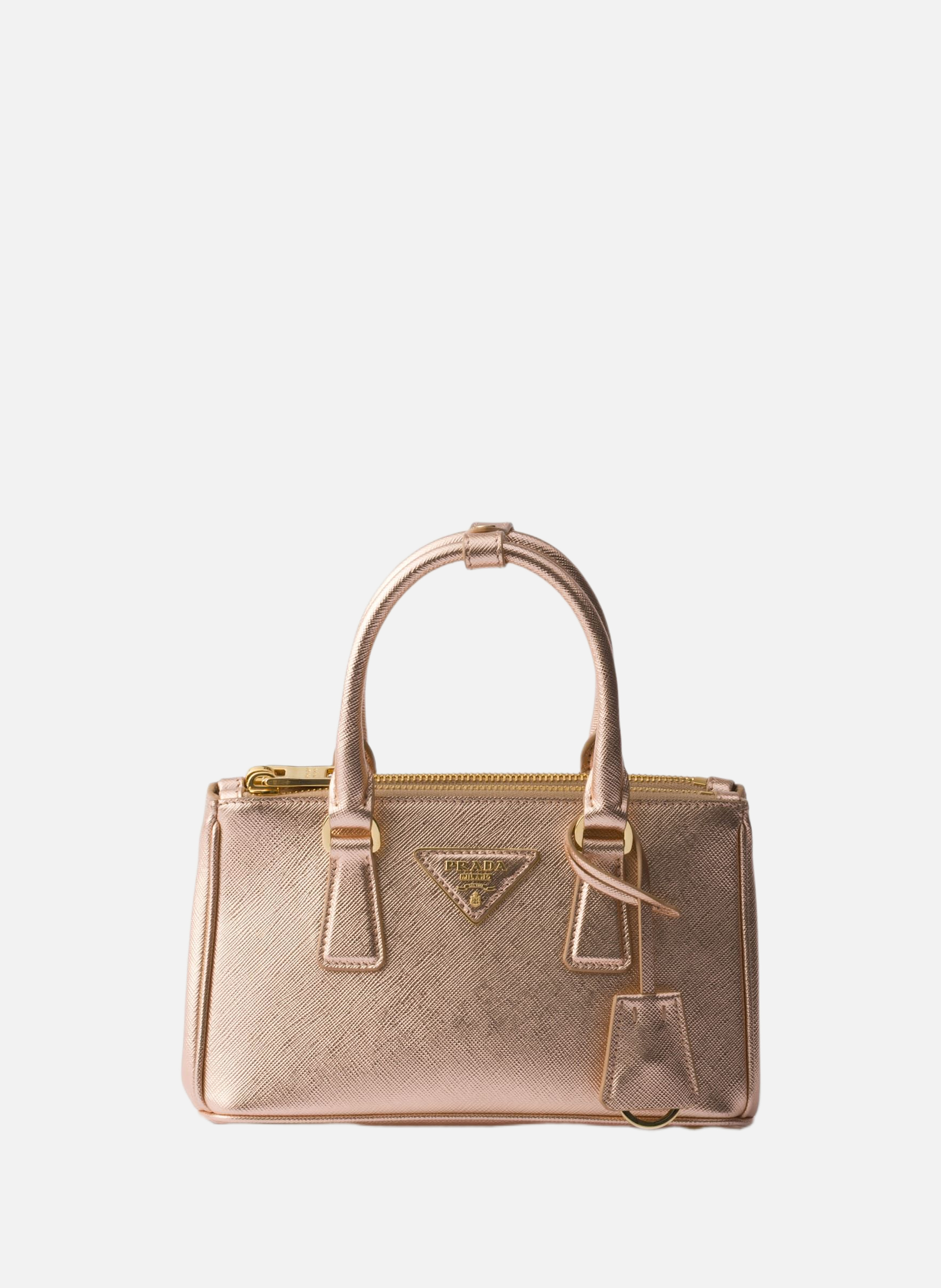 Mini sac prada galleria en cuir saffiano verni PRADA Rose