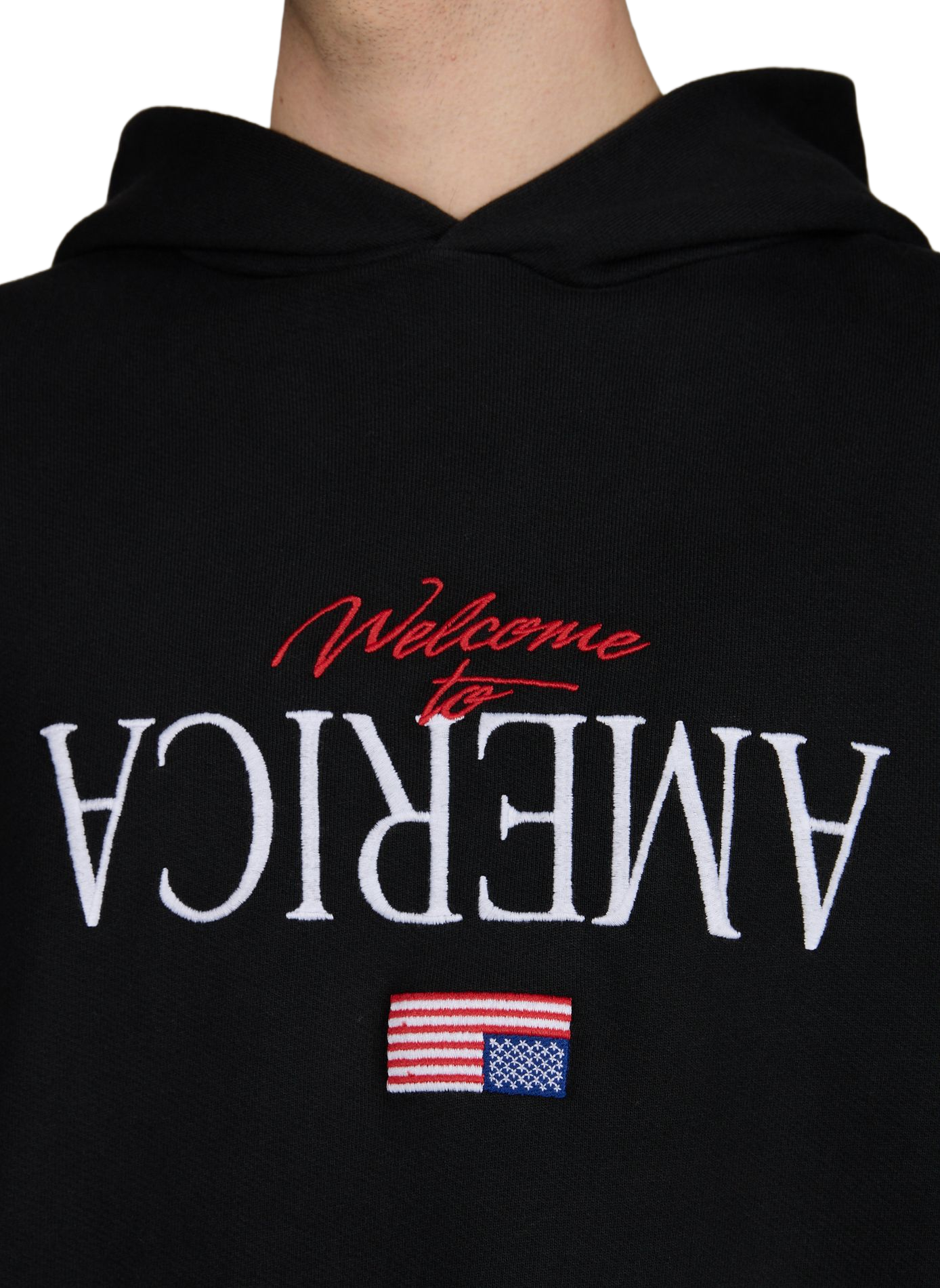 Cotton sweatshirt Welcome to America - Hooligan WILLY CHAVARRIA Black