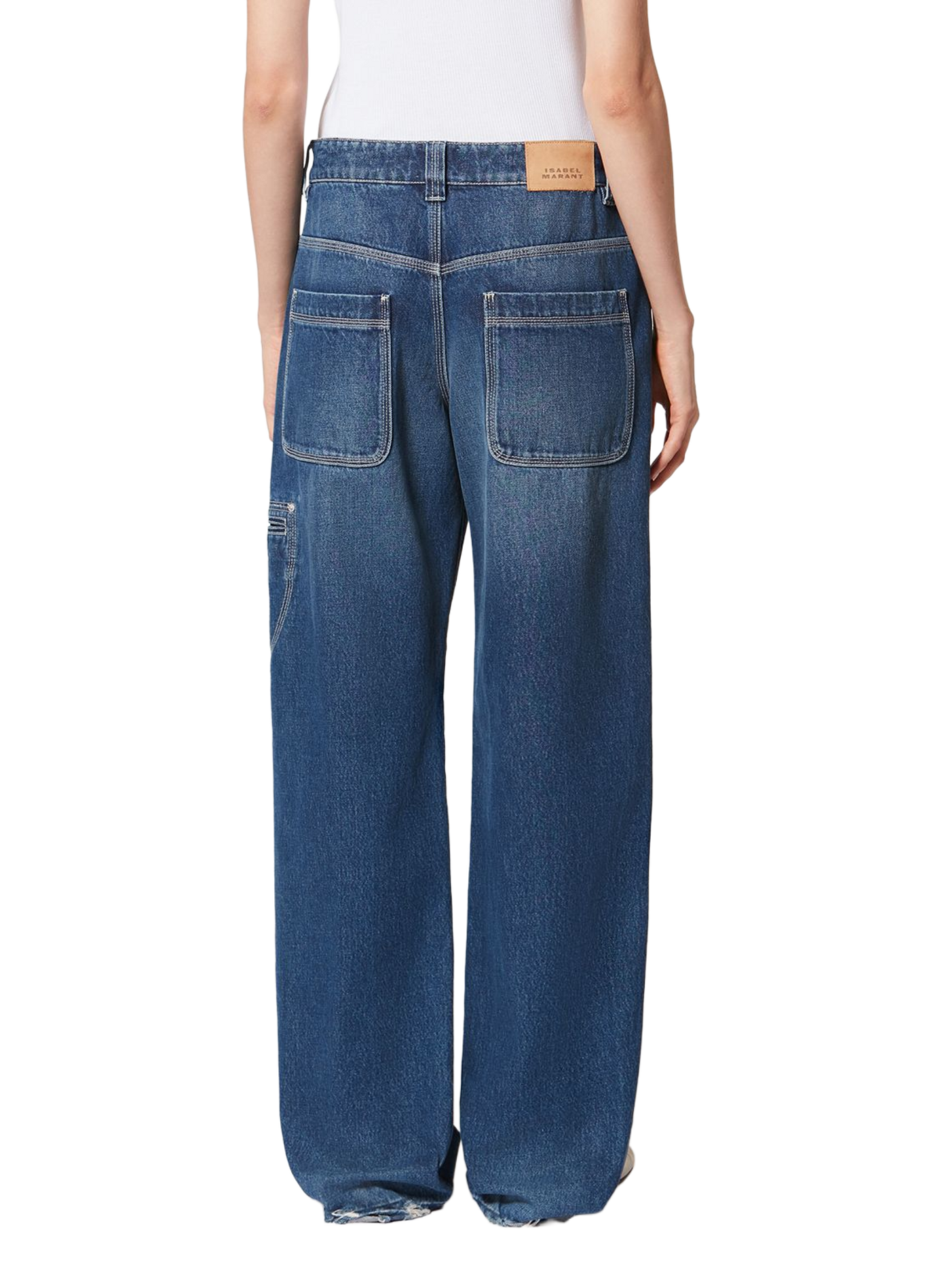 Jeyda cotton denim jeans with stitching ISABEL MARANT Blue