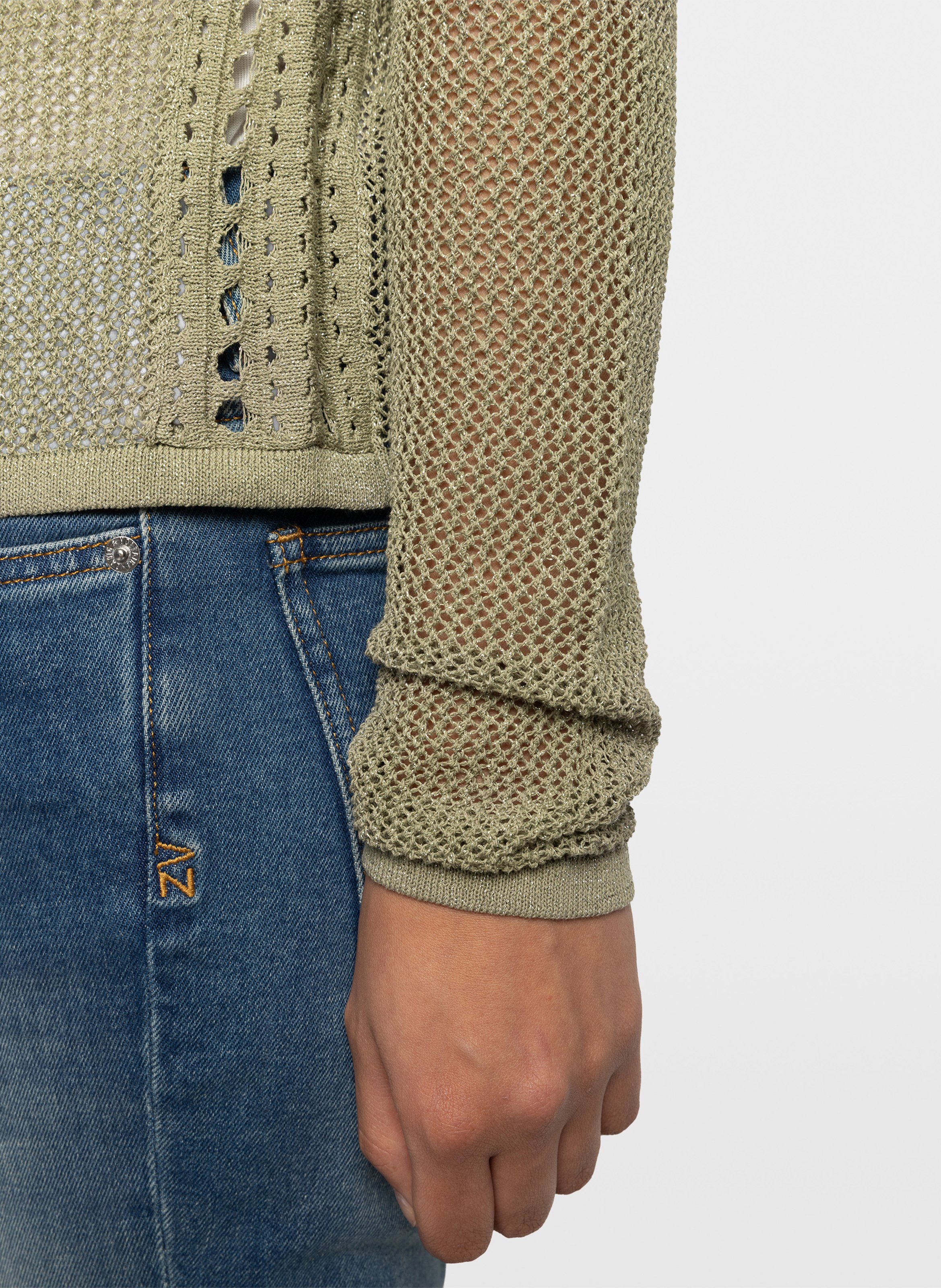 Gilet col rond en coton mélangé saya ZADIG&VOLTAIRE Vert