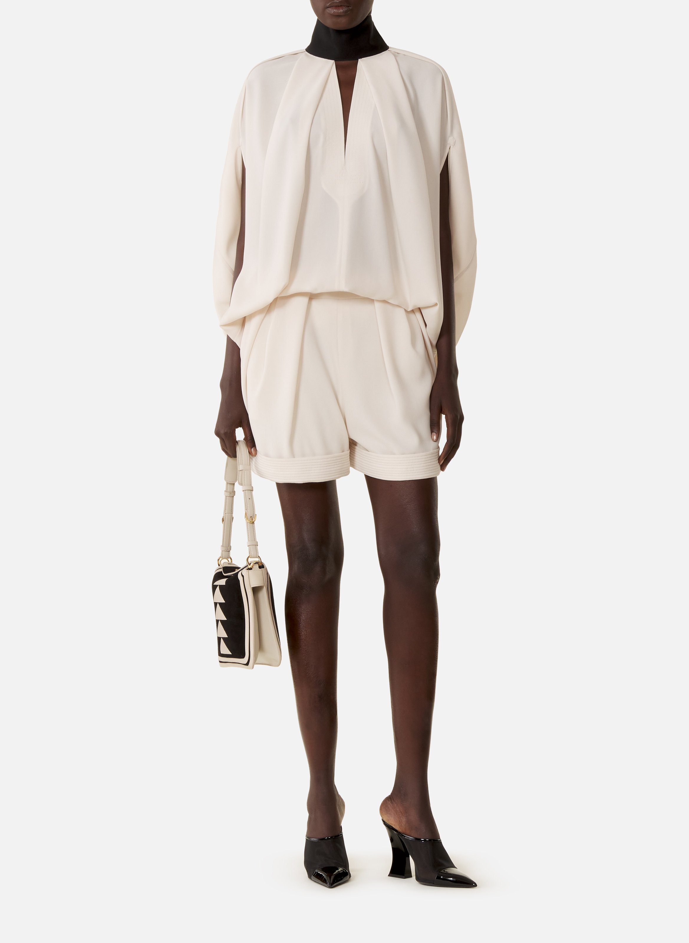 Short plissé en crêpe LANVIN Blanc