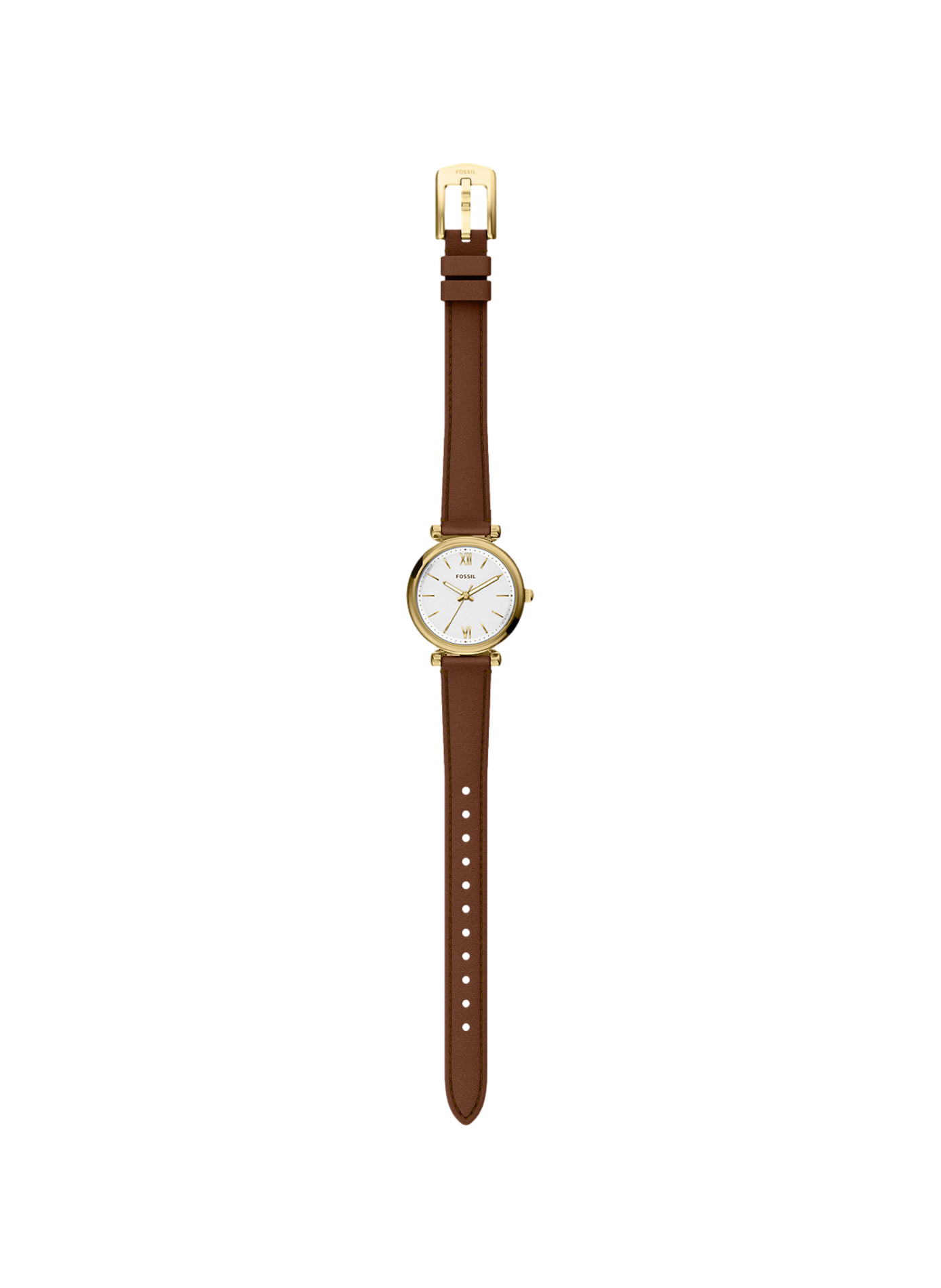 Carlie Mini leather quartz watch FOSSIL White