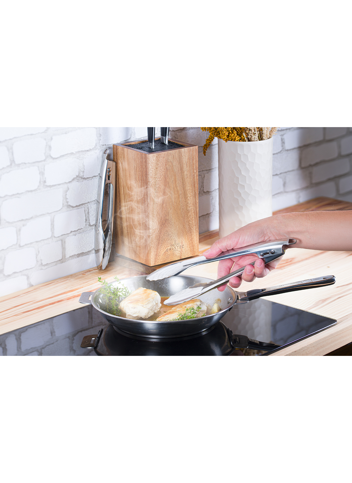 Pince de service autoblocante Poc en inox CRISTEL Gris
