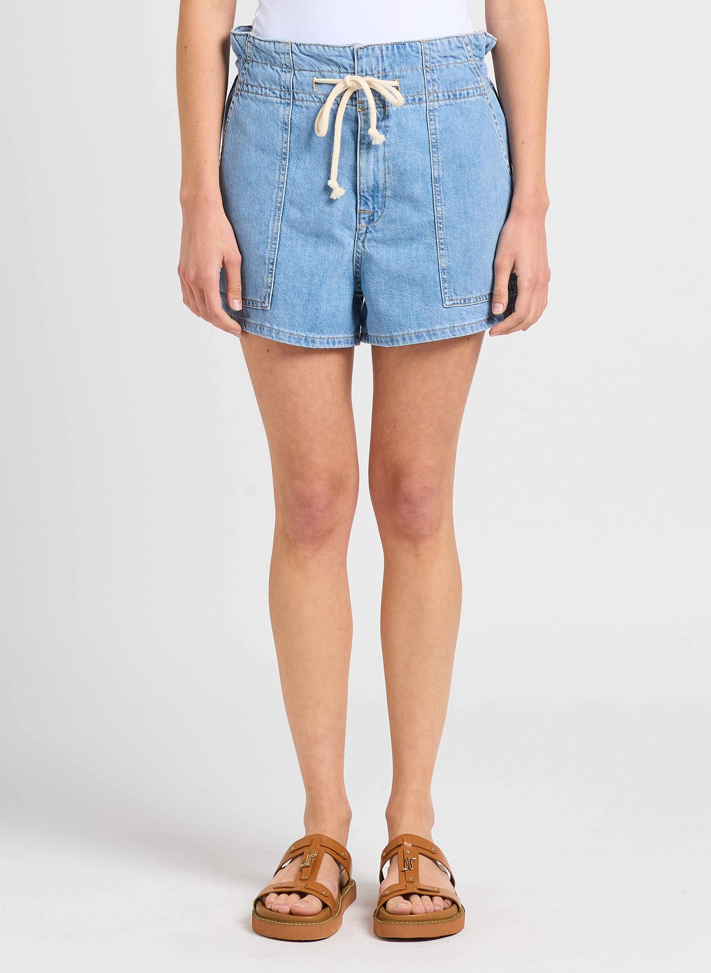 Short high-waisted large cotton mabo BA&SH Blue