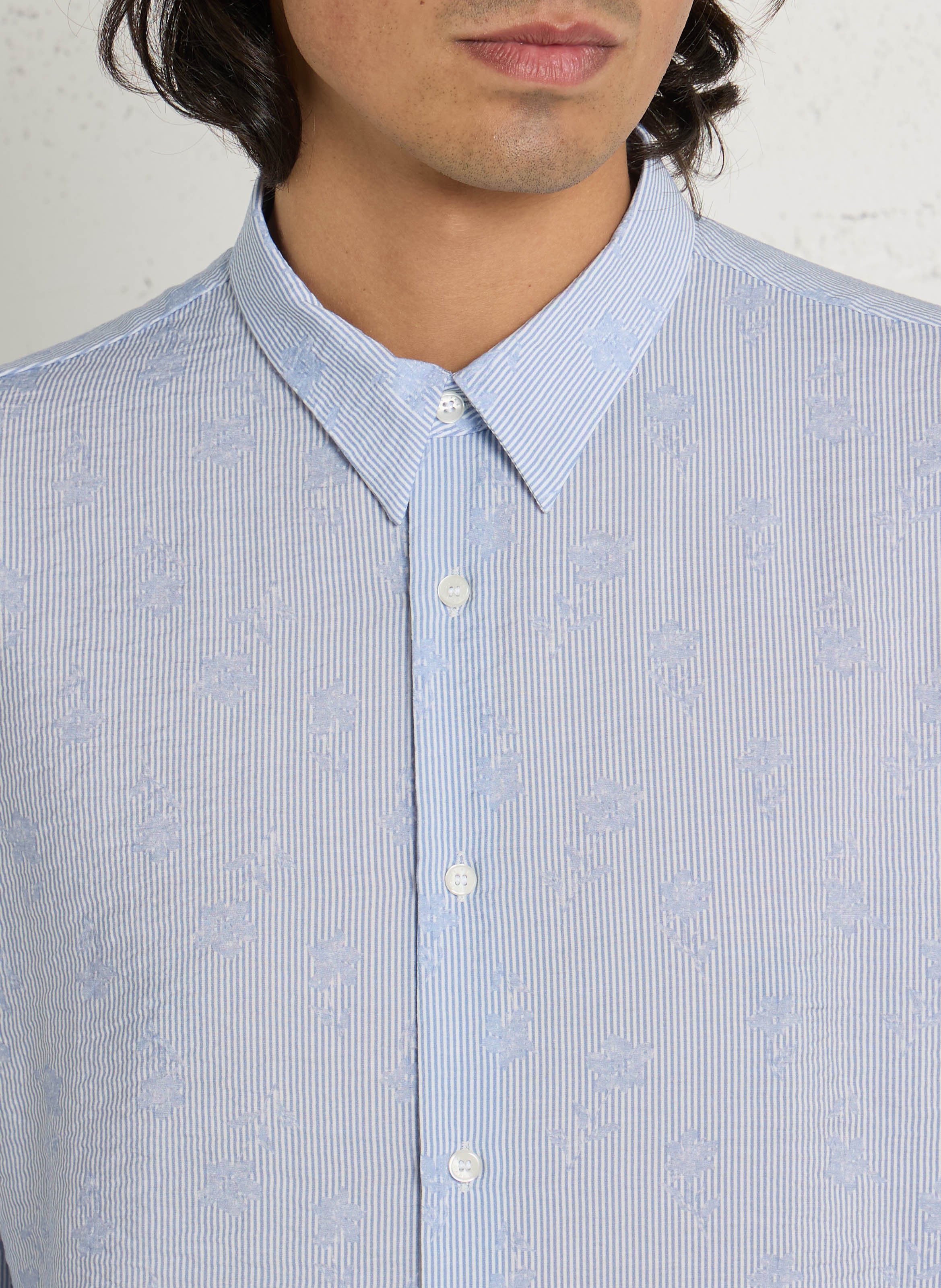 Chemise slim à rayures IKKS Bleu