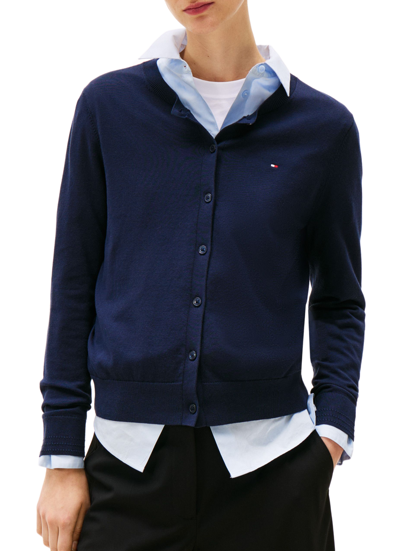 Cotton blend jacket TOMMY HILFIGER Blue
