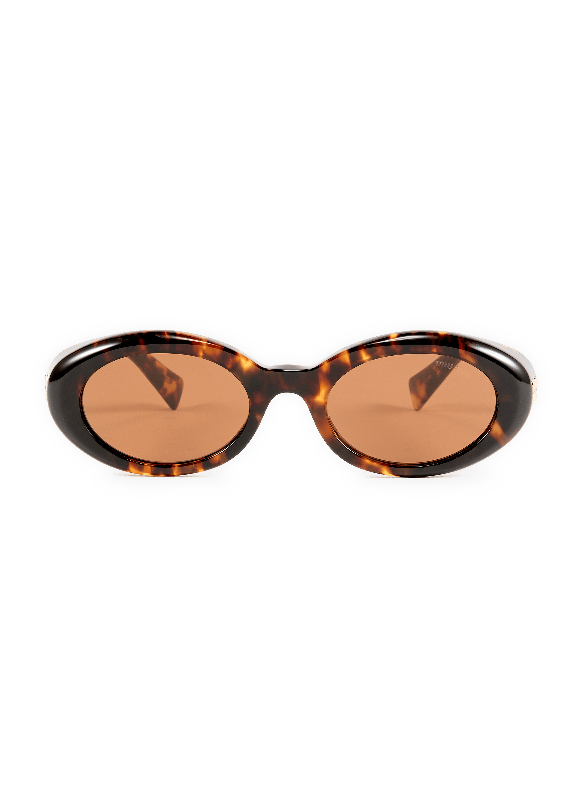 Ovale Sonnenbrille mit Schildpatt-Rahmen MIU MIU Braun