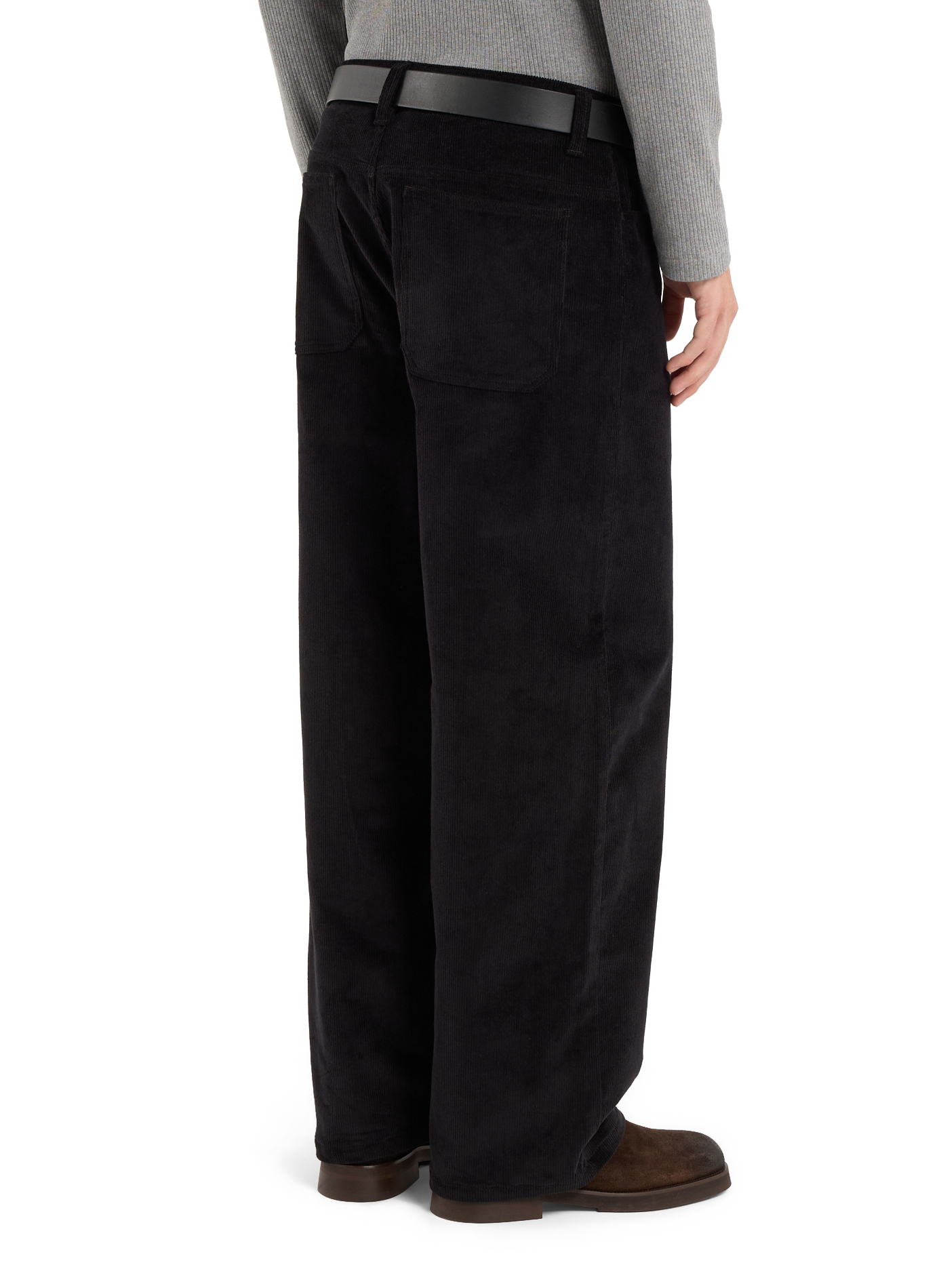 Gerade geschnittene Hose aus Baumwoll-Velours "Harmi" SAISON 1865 Schwarz