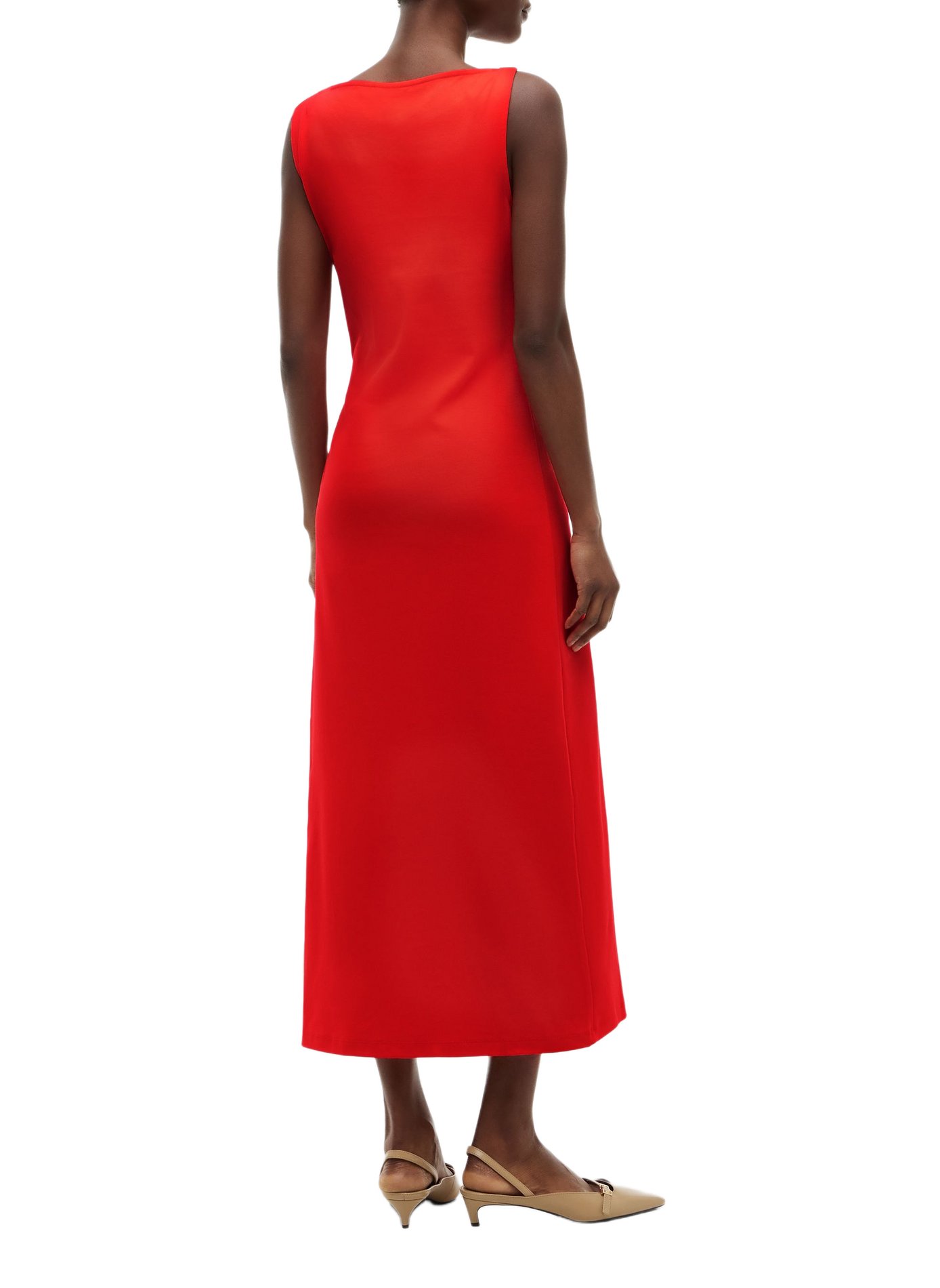 Cotton midi dress TOMMY HILFIGER Red