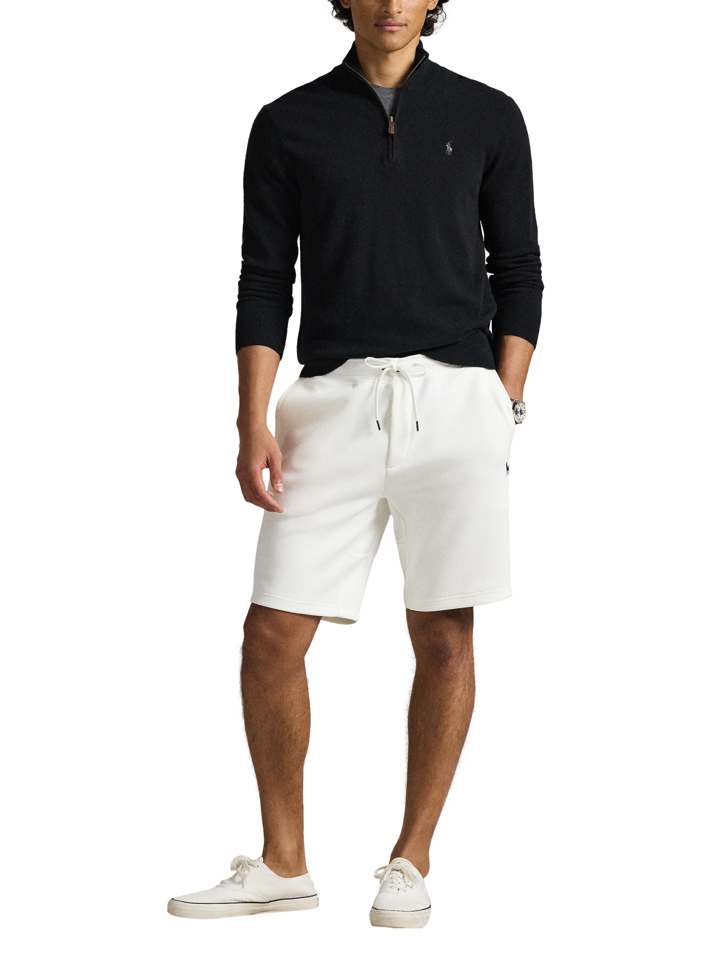 Short with embroidered logo in blended cotton POLO RALPH LAUREN White