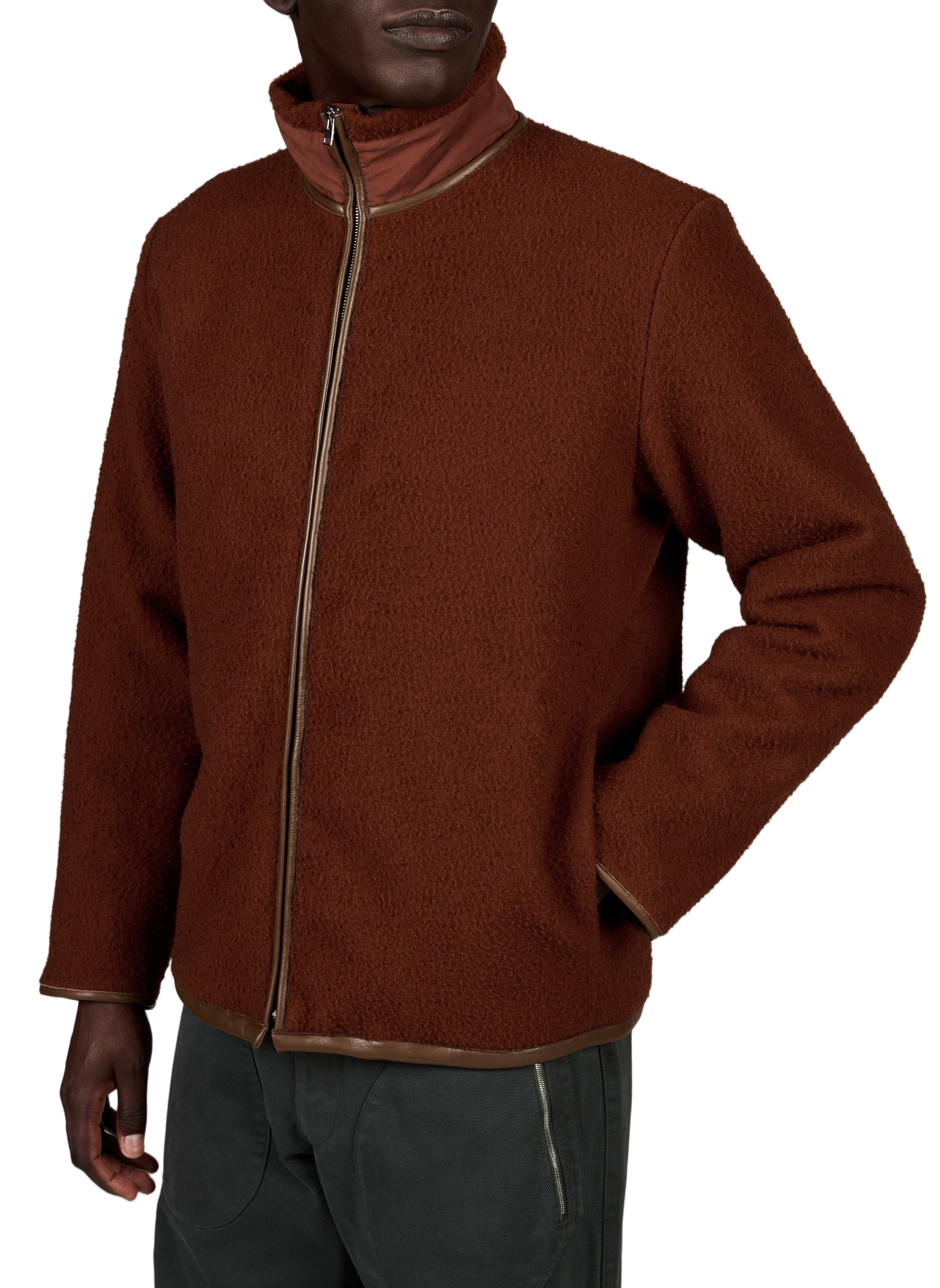 Straight-fit pure wool jacket RANRA Red