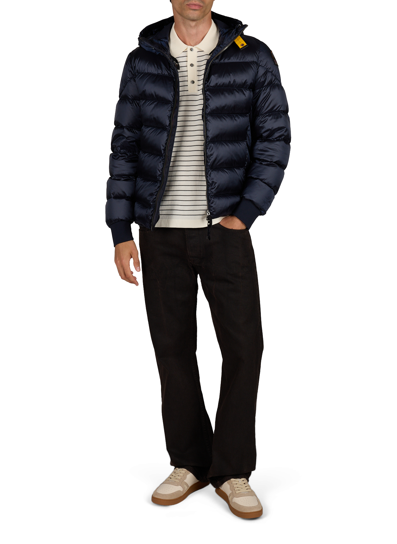 Gefütterte Kapuzenjacke aus Satin PARAJUMPERS Blau