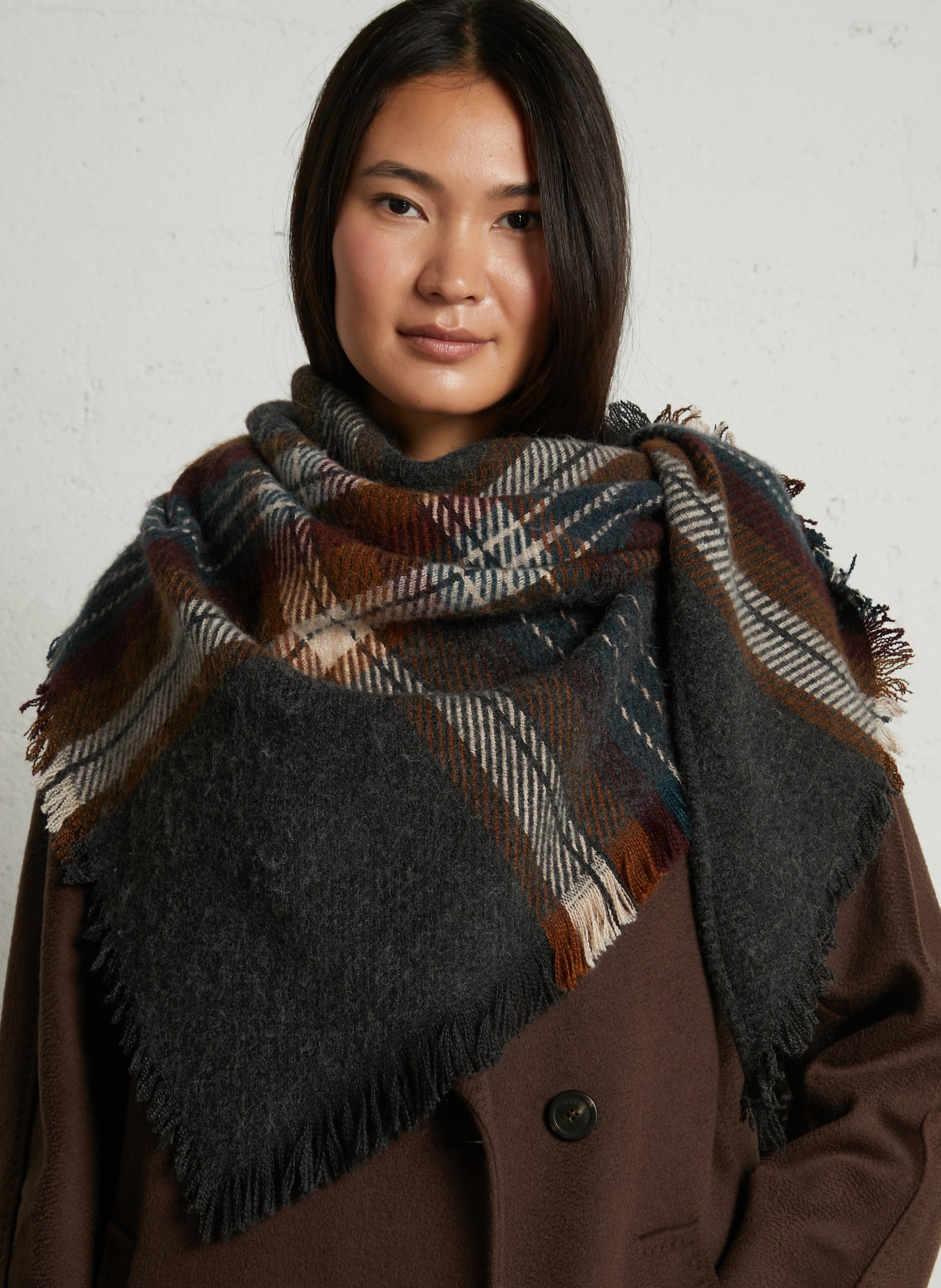 Echarpe triangle brodée bandana raphael MAISON 123 Gris
