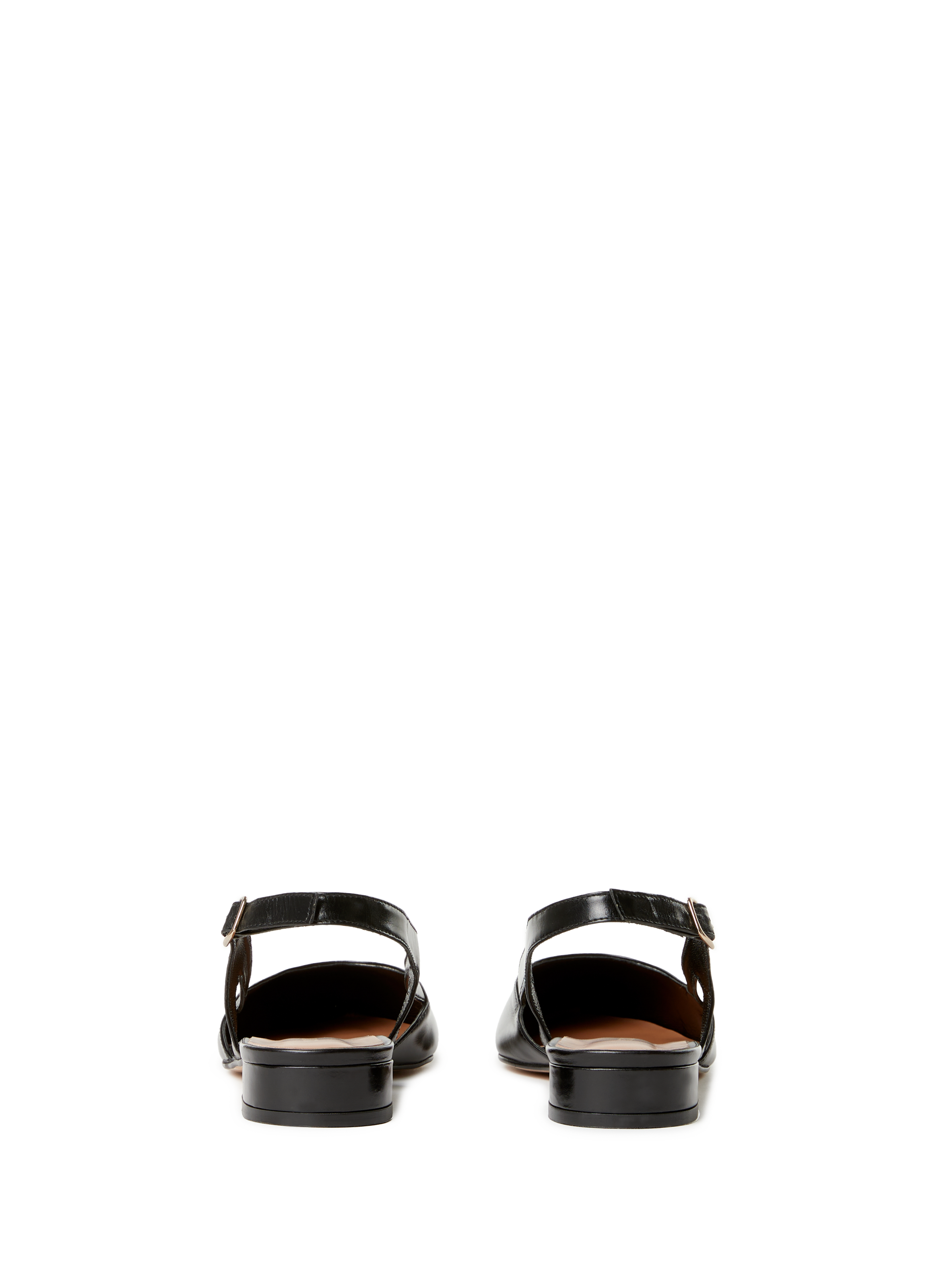 Slingback leather ballerina flats Black