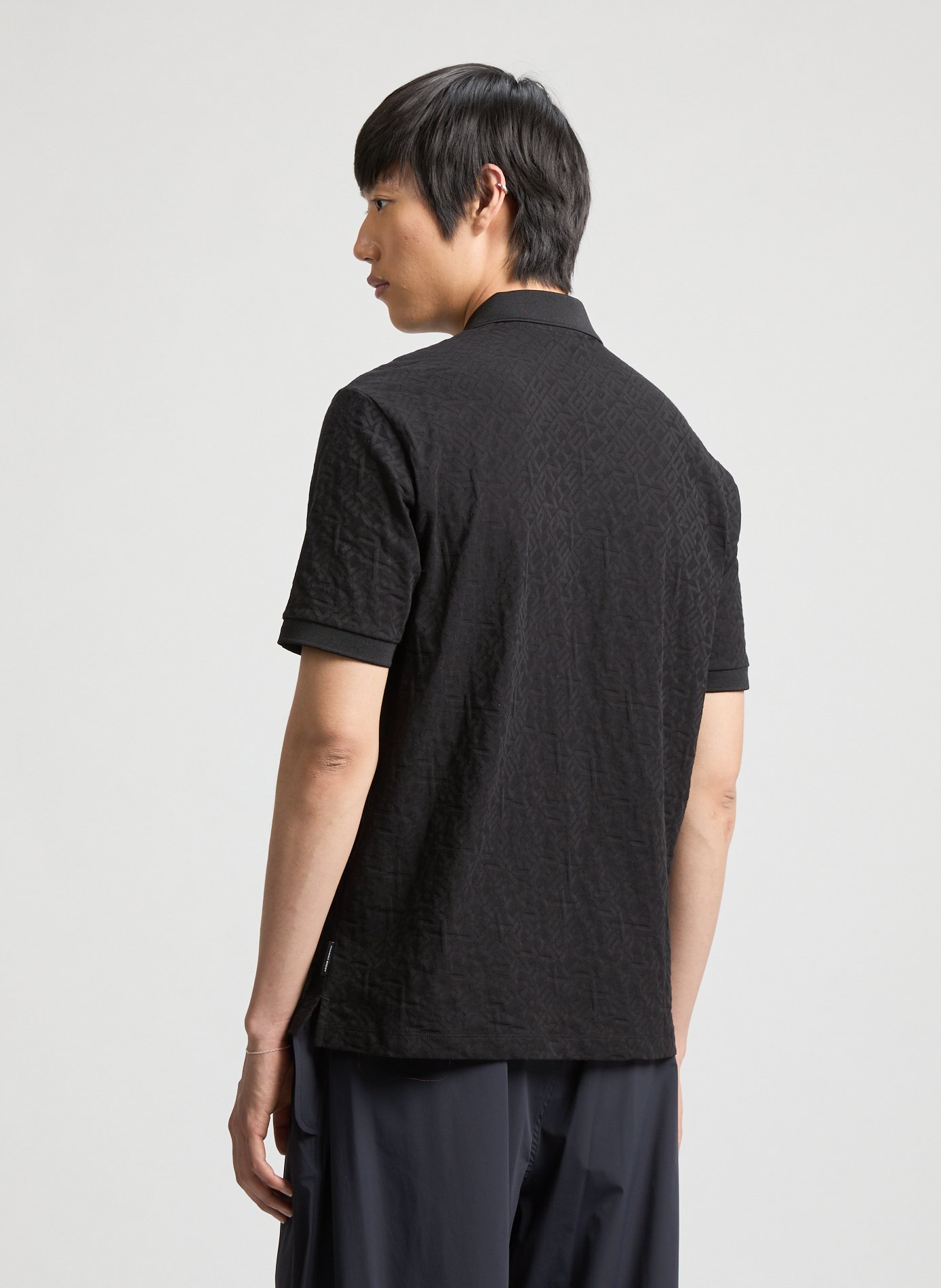 Polo manches courtes en coton  ARMANI EXCHANGE Noir