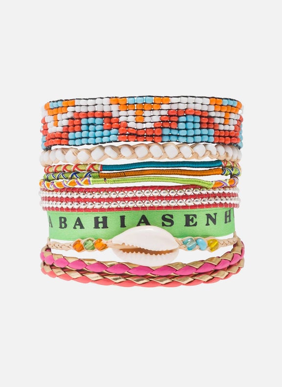 Manchette bracelet multiliens brésiliens version 06 Argent by HIPANEMA HIPANEMA Manchette bracelet multiliens brésiliens version 06 Argent
