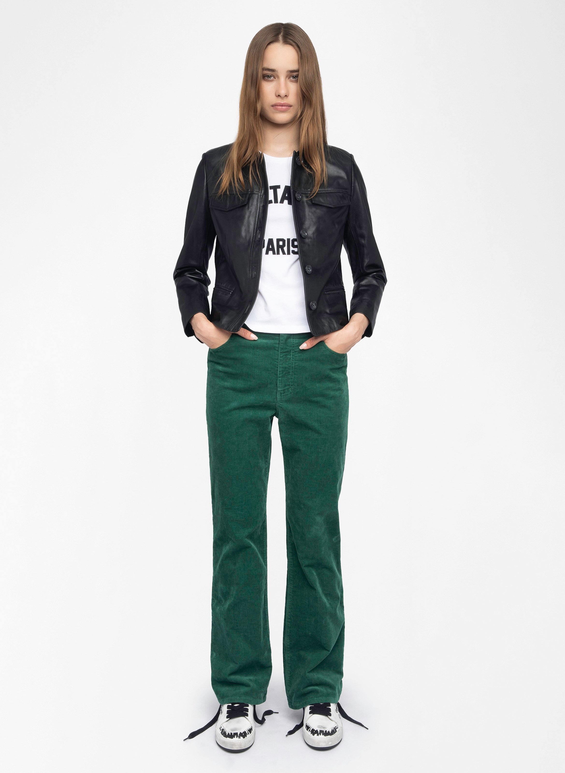 Pantalon large en coton mélangé evy ZADIG&VOLTAIRE Vert