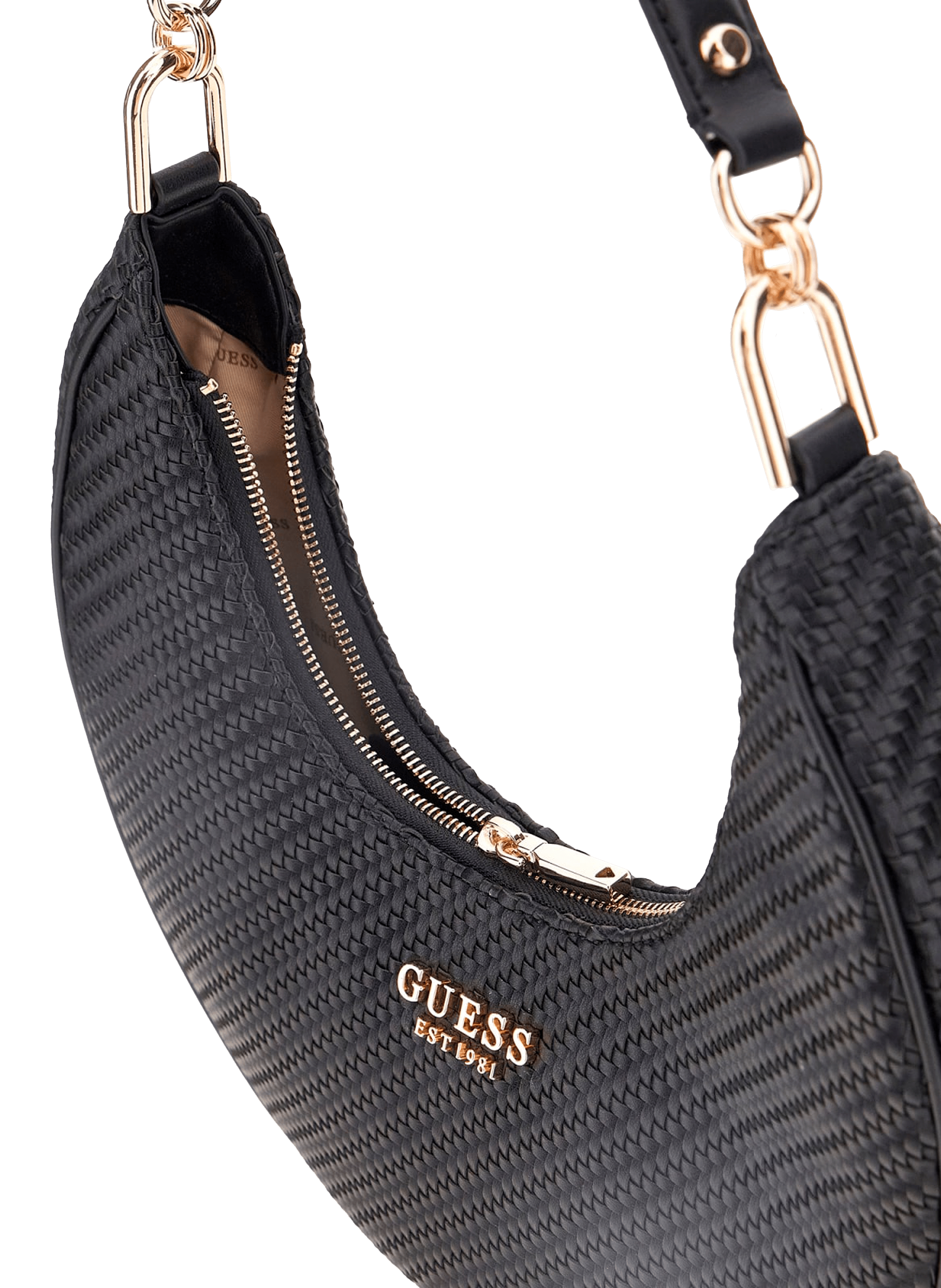 Braided Hobo Handbag GUESS Black