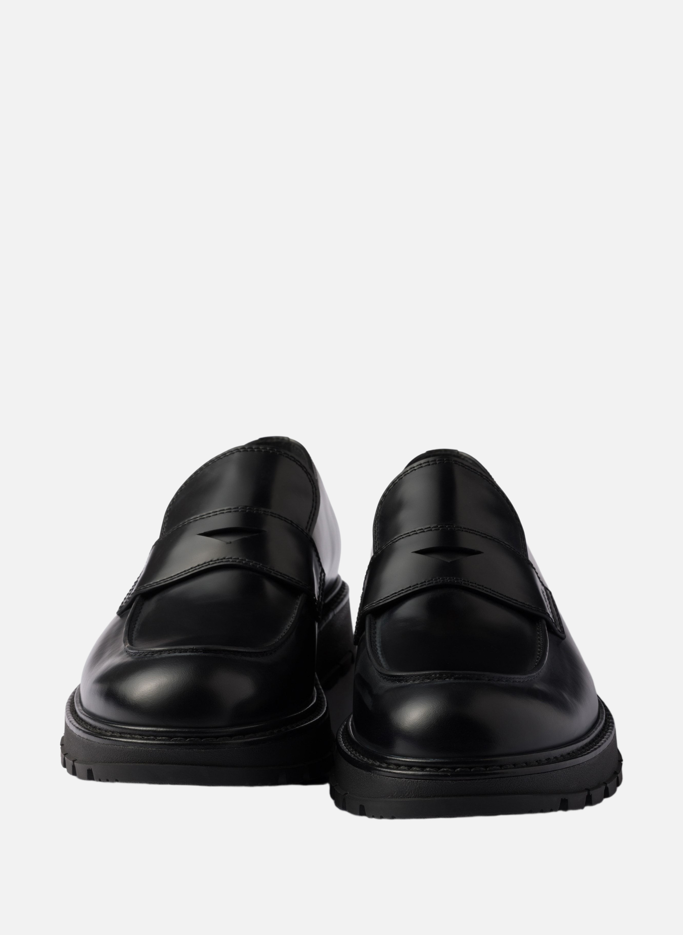 Mocassins en cuir brossé PRADA Noir