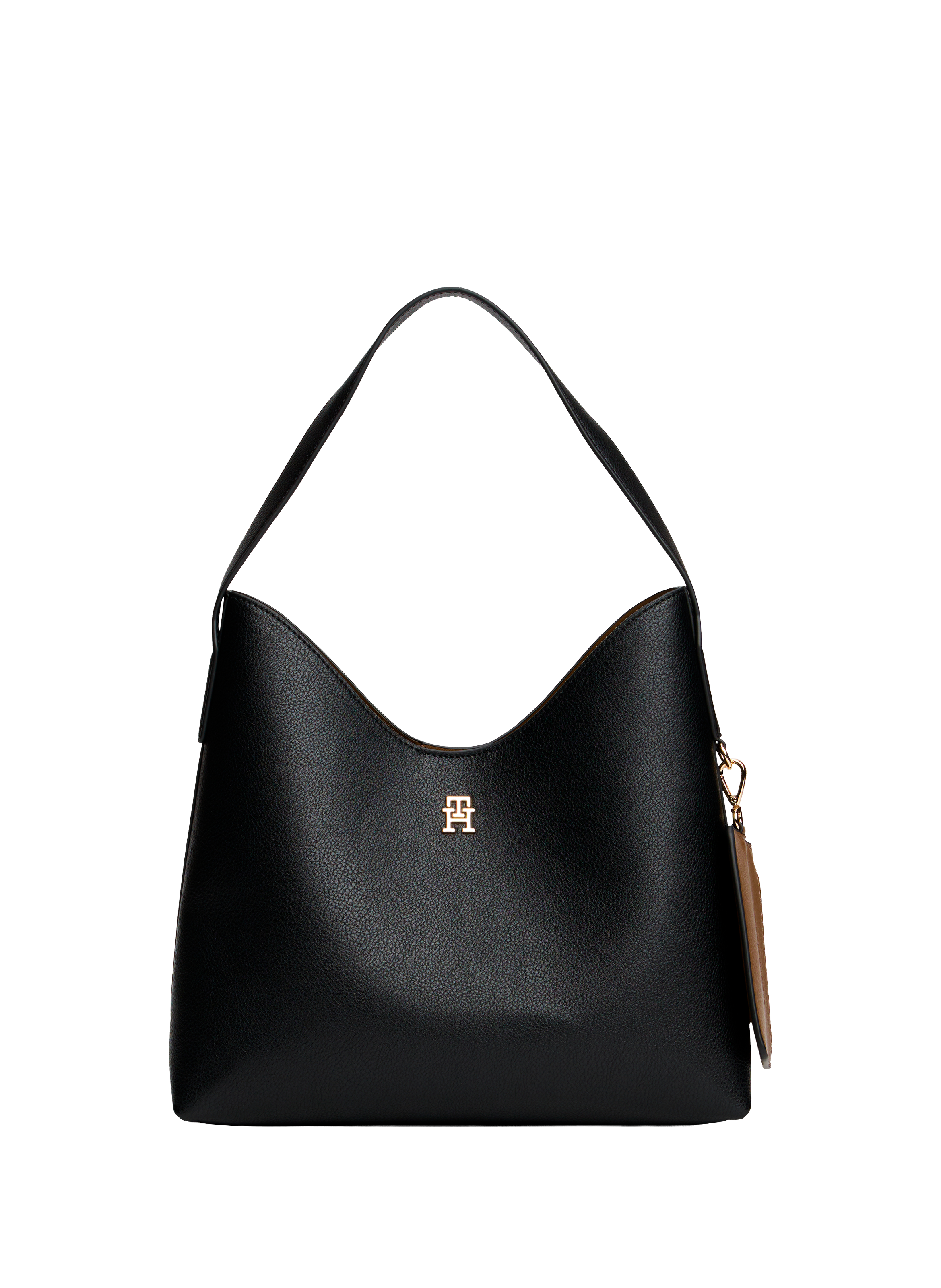 Grained faux leather shoulder bag TOMMY HILFIGER Black