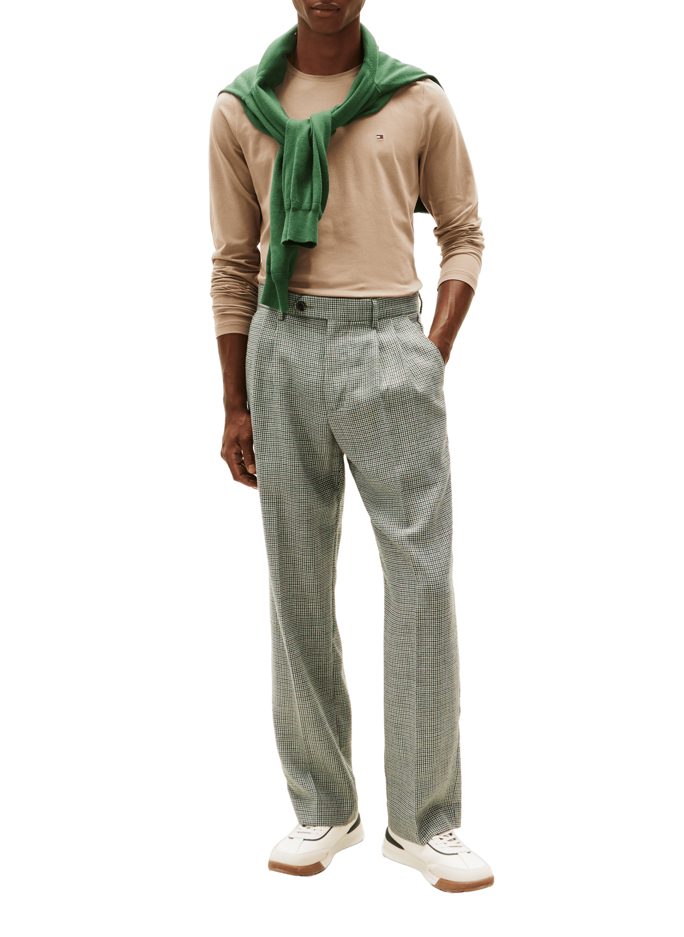 Long-sleeve cotton T-shirt TOMMY HILFIGER Beige