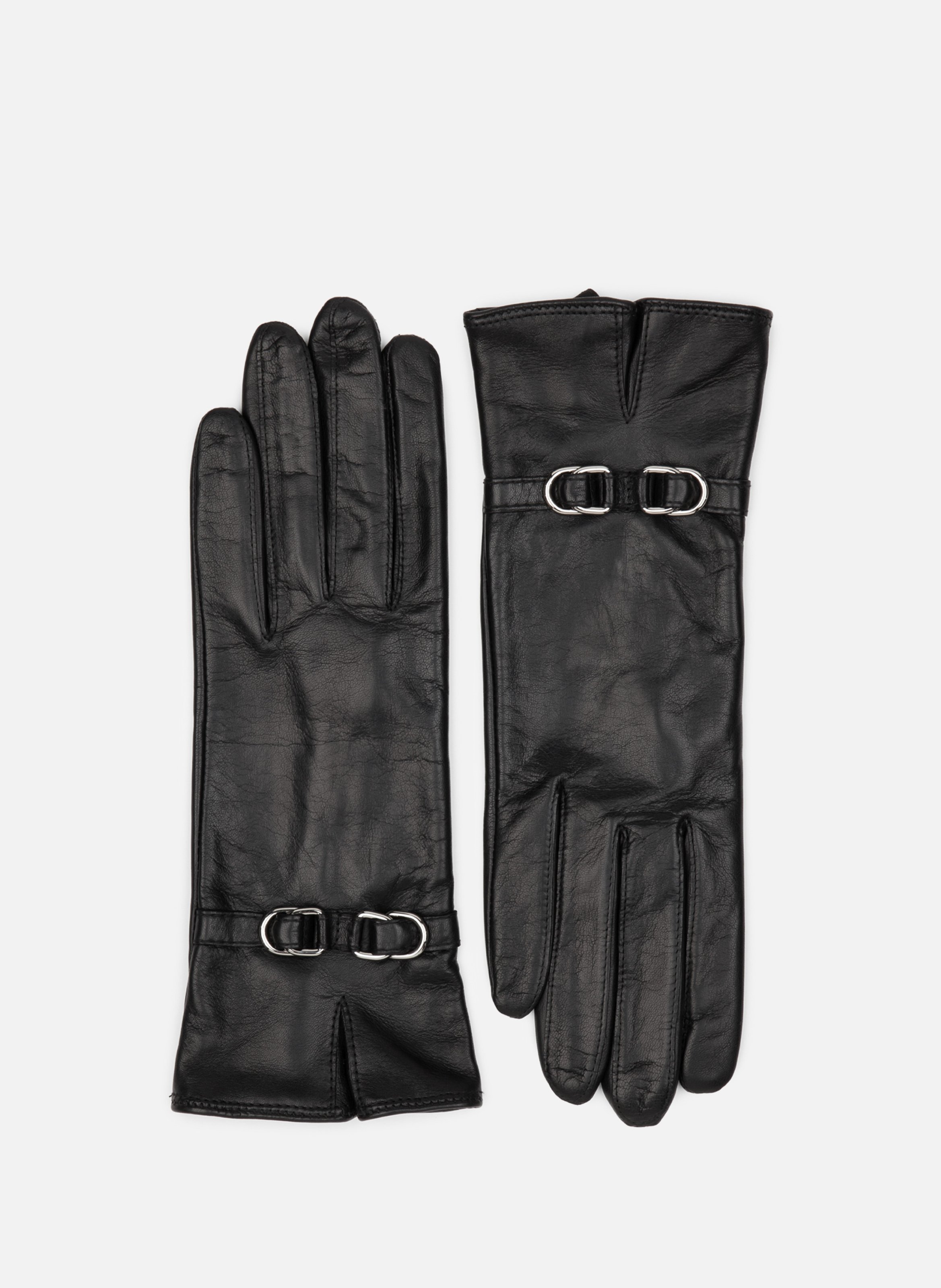 Gants en cuir d'agneau lisse LANCASTER Noir