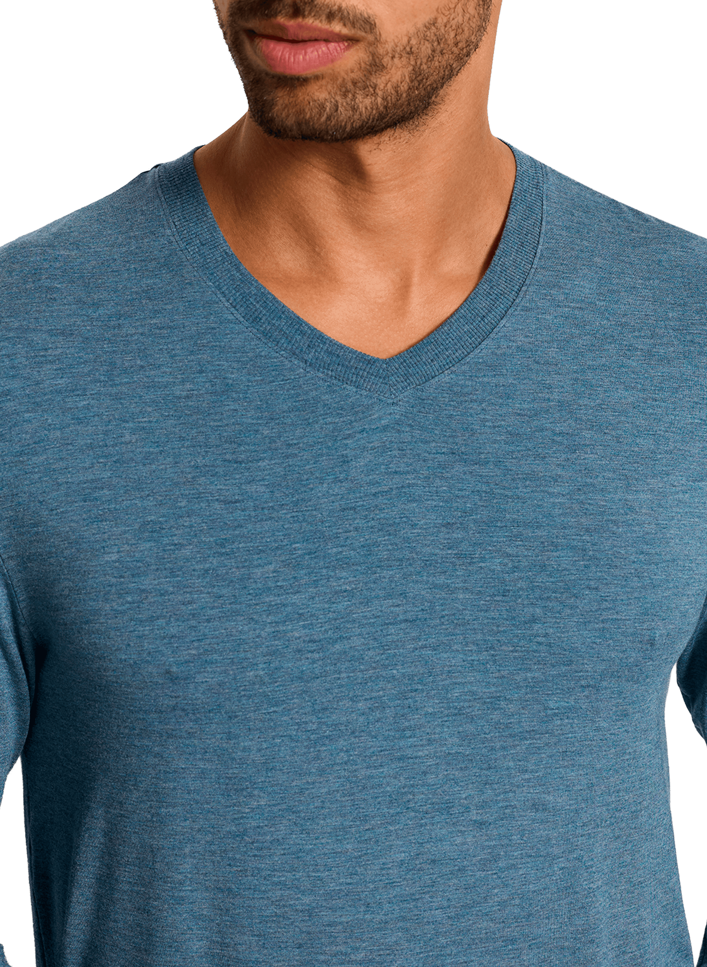 T-shirt col V à manches longues HANRO Bleu