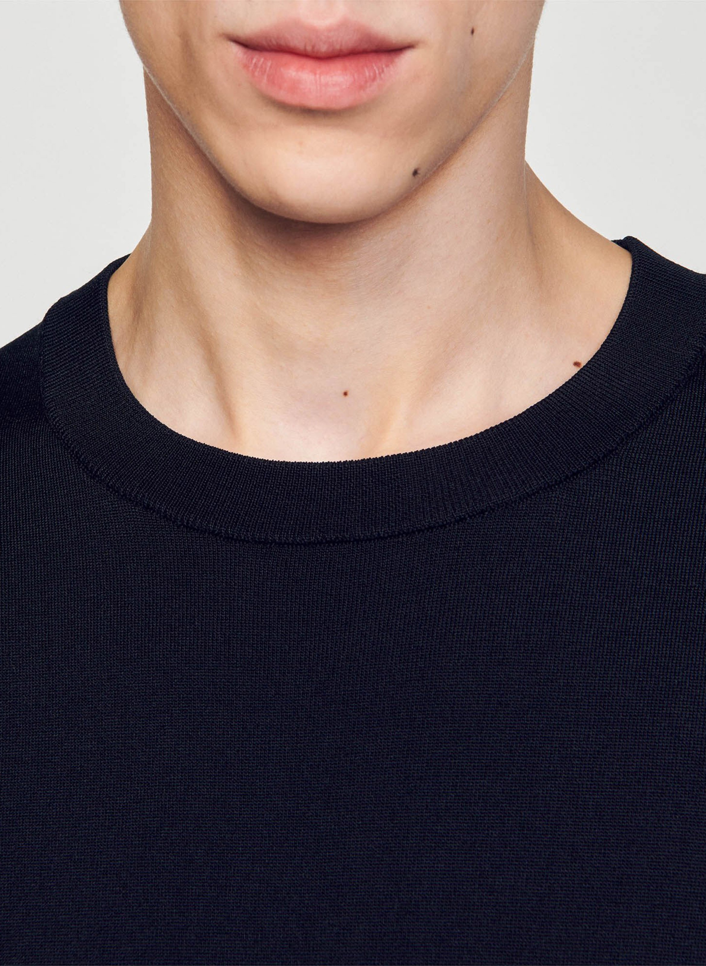 Tee-shirt col rond regular fit SANDRO Noir